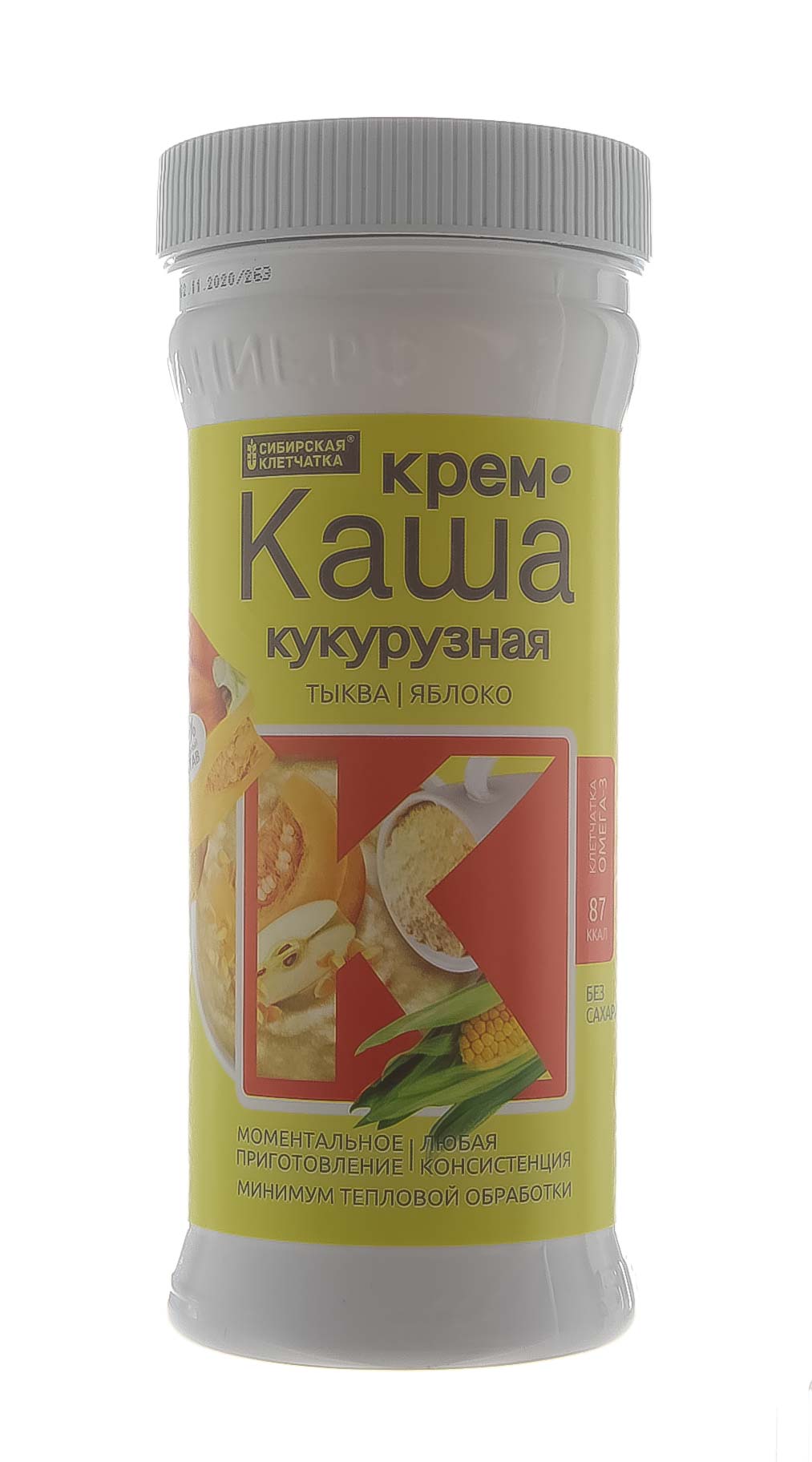 Крем каша кукурузная с овощами ( тыква, яблоко), 350 гр (Сибирская клетчатка, Здоровое питание)  Крем каша кукурузная с овощами ( тыква, яблоко), 350 гр (Сибирская клетчатка, Здоровое питание) фото 2