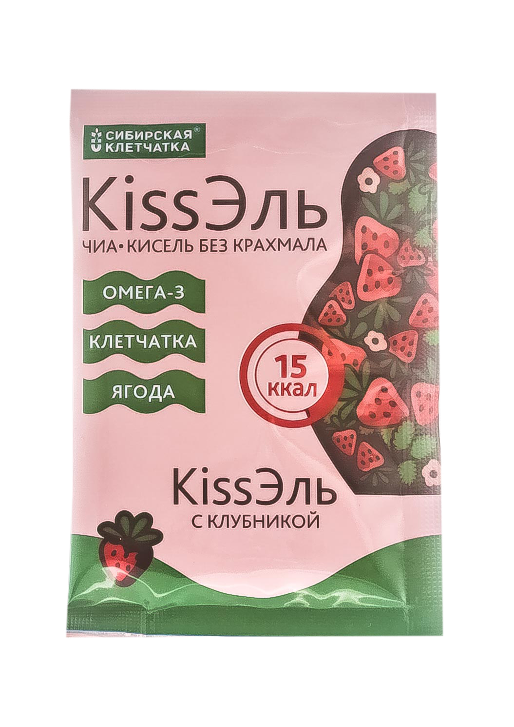 Кисель серии kissЭль БЕЗ КРАХМАЛА, клубника,  порция 14 гр (Сибирская клетчатка, Здоровое питание) фото 2