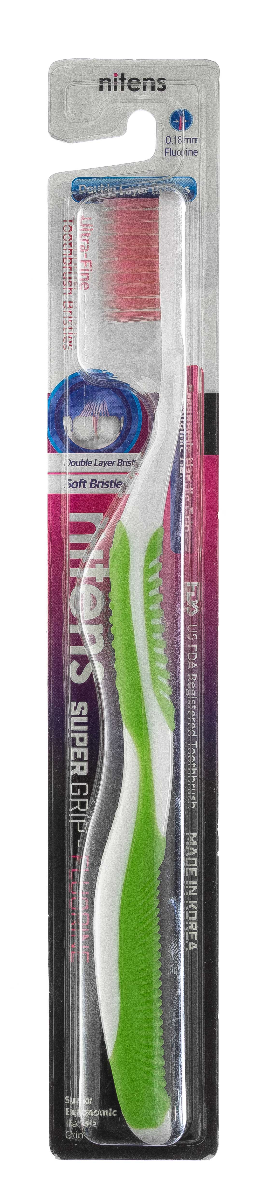 Дентал Кэа Зубная щетка cо сверхтонкой двойной щетиной (средней жесткости и мягкой) и изогнутой ручкой 