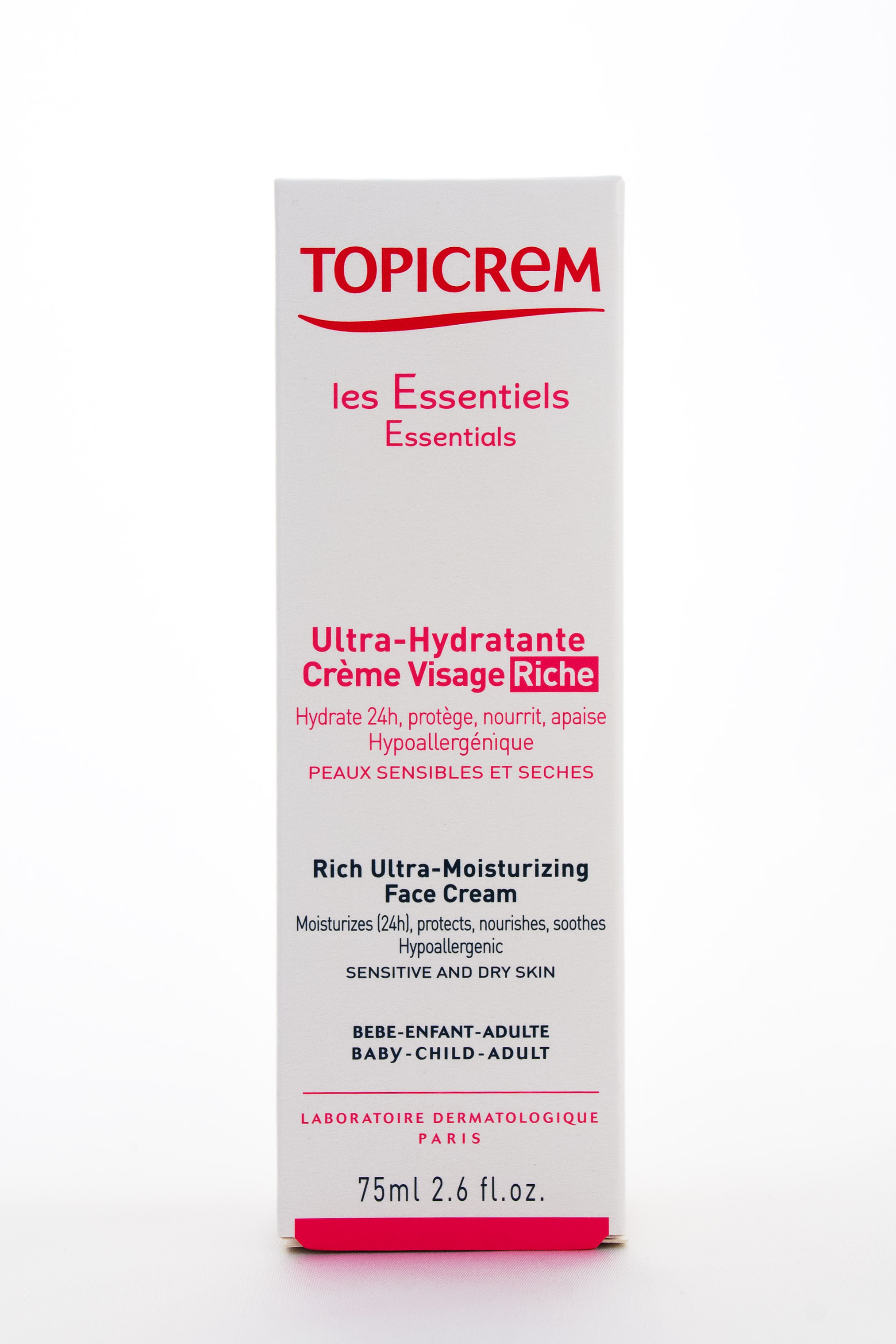 Топикрем Насыщенный ультра-увлажняющий крем для лица 75 мл (Topicrem, Essentials) фото 1