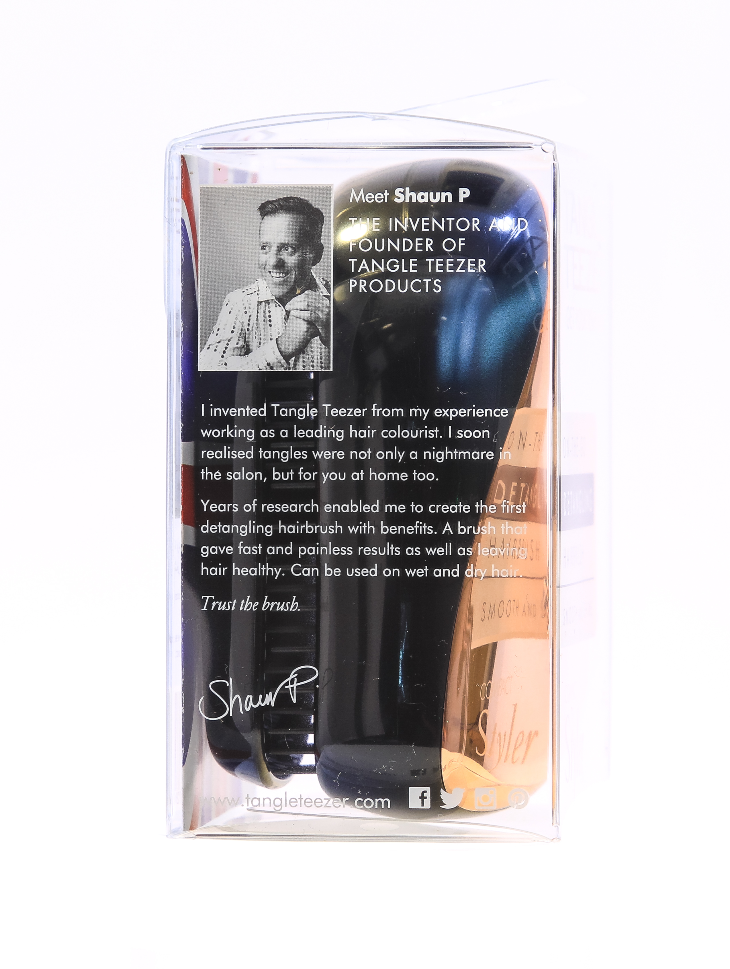 Тангл Тизер Расческа Rose Gold розовое золото/черный (Tangle Teezer, Compact Styler) фото 4