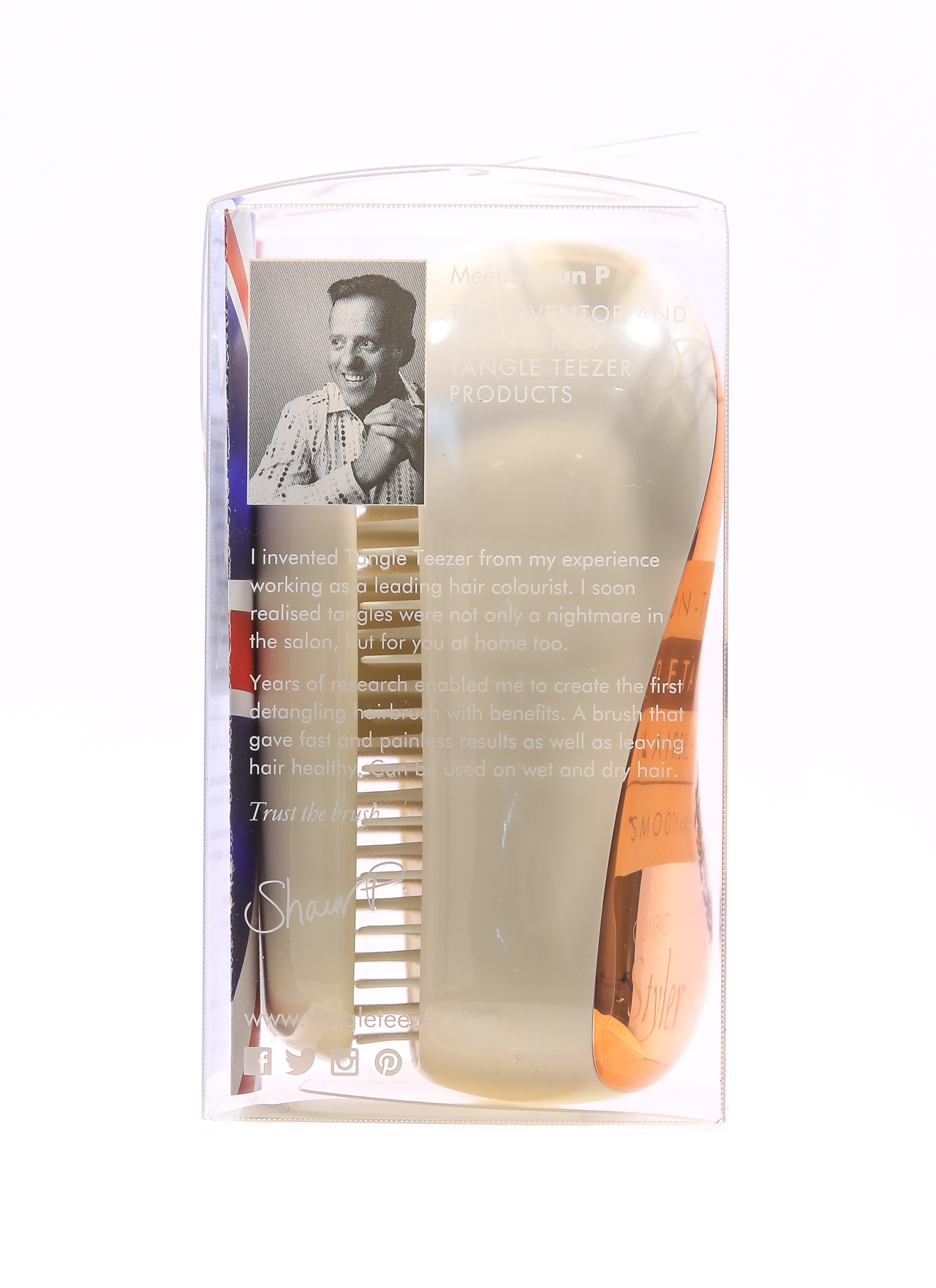 Тангл Тизер Расческа Rose Gold Luxe розовое золото/белый (Tangle Teezer, Compact Styler) фото 3