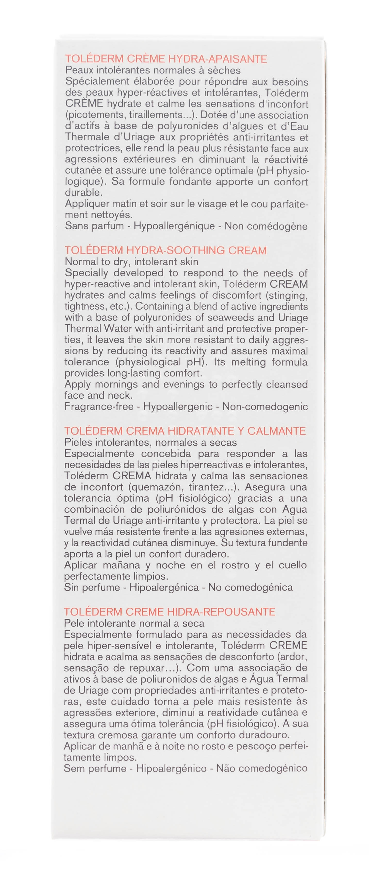 Урьяж Толедерм увлажняющий успокаивающий крем для нормальной обезвоженной сверхчувствительной кожа 50 мл (Uriage, Tolederm) фото 3