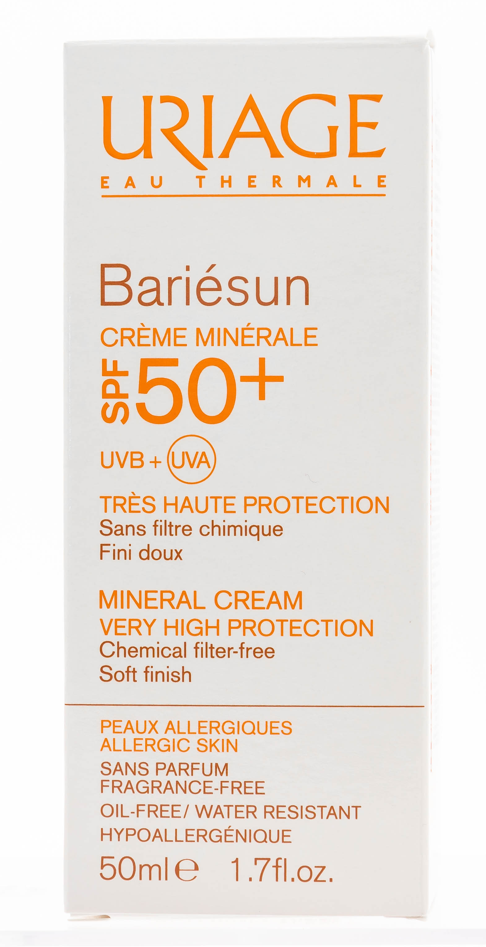 Урьяж Минеральный крем для хрупкой аллергичной кожи SPF50+ Барьесан 50 мл (Uriage, Bariesun) фото 3