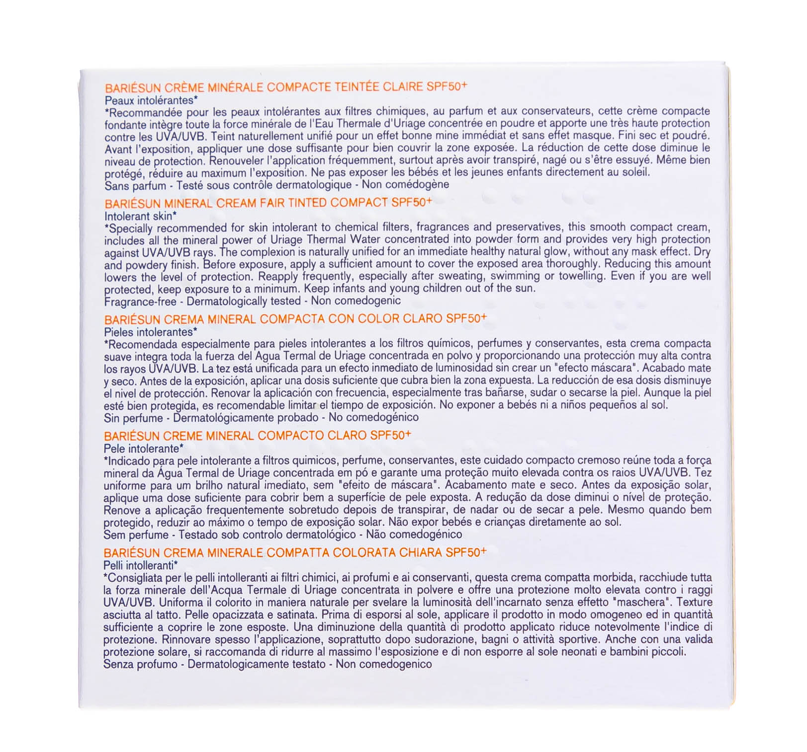 Урьяж Барьесан Минеральная тональная крем-пудра SPF50+ Песочный, 10 гр (Uriage, Bariesun) фото 5