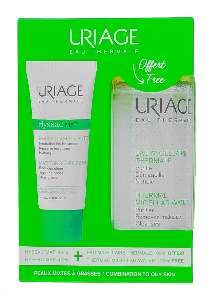 Урьяж Набор: Исеак 3-Regul Универсальный уход для лица 40 мл + Мягкий очищающий гель Исеак 50 мл (Uriage, Hyseac) фото 1