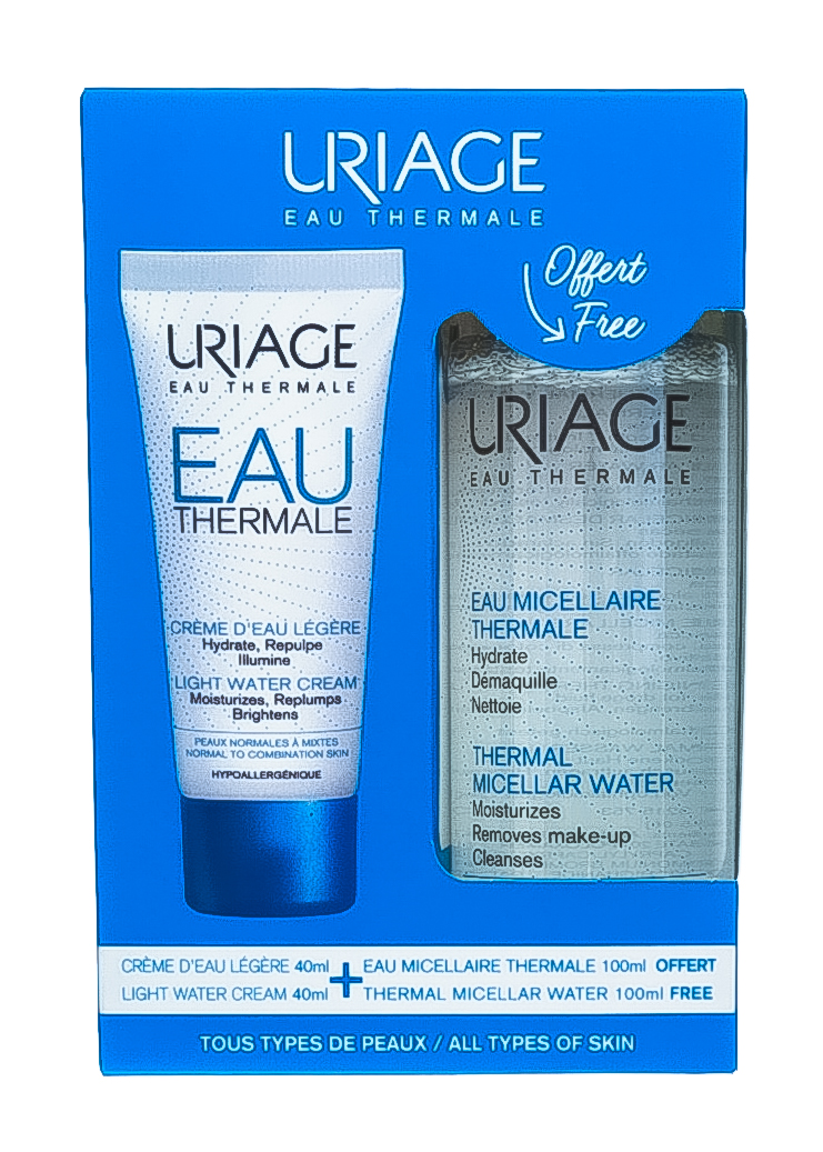 Урьяж Набор Отермаль: легкий увлажняющий крем, 40 мл + Очищающая мицеллярная вода, 100 мл (Uriage, Eau thermale) фото 1