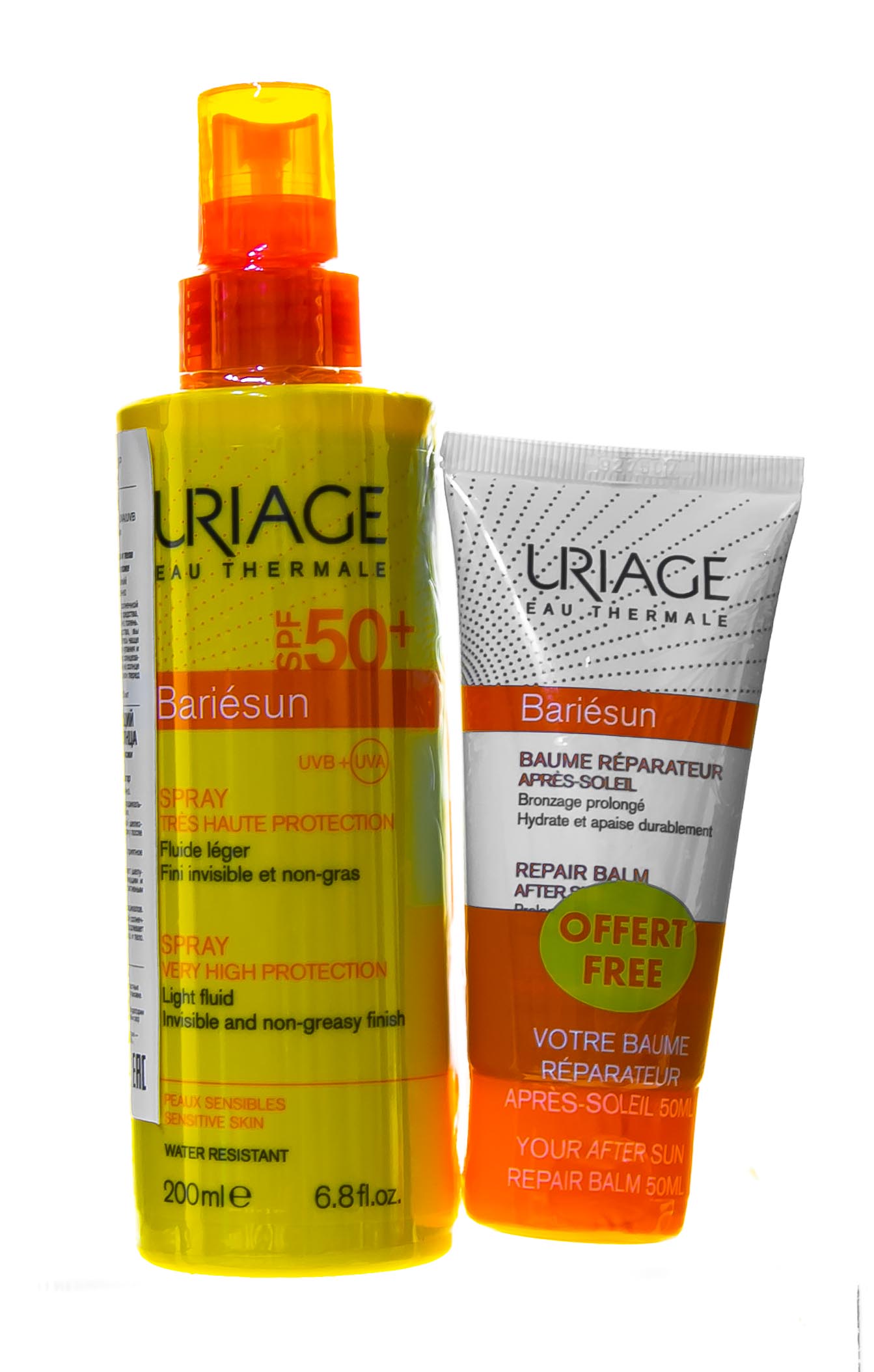 Урьяж Набор Барьесан SPF 50+ Спрей 200 мл + Восстанавливающий бальзам после солнца 50 мл (Uriage, Bariesun) фото 2