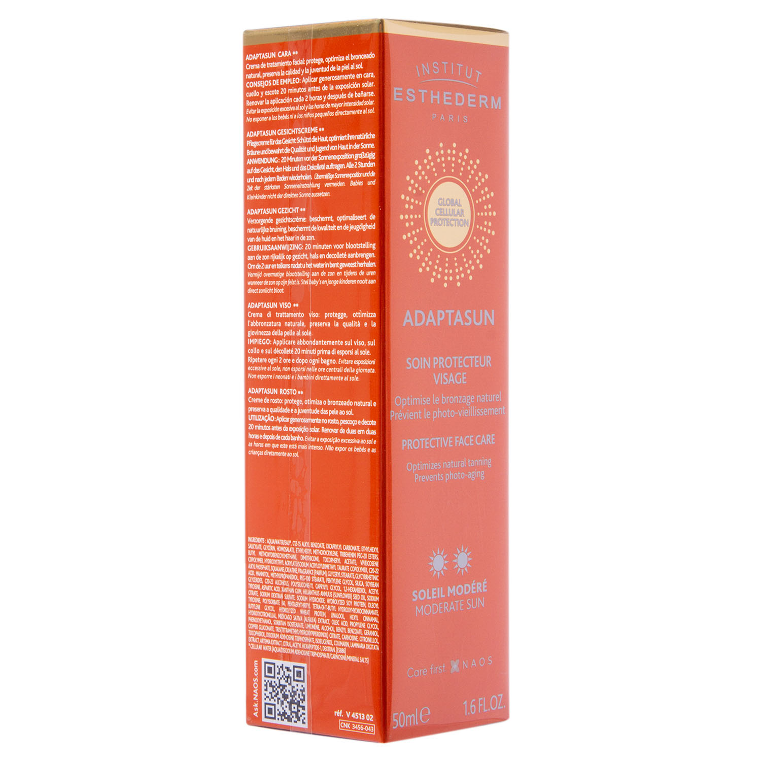 Институт Эстедерм Крем для лица при умеренном солнце Adaptasun, 50 мл (Institut Esthederm, Sun Care) фото 2