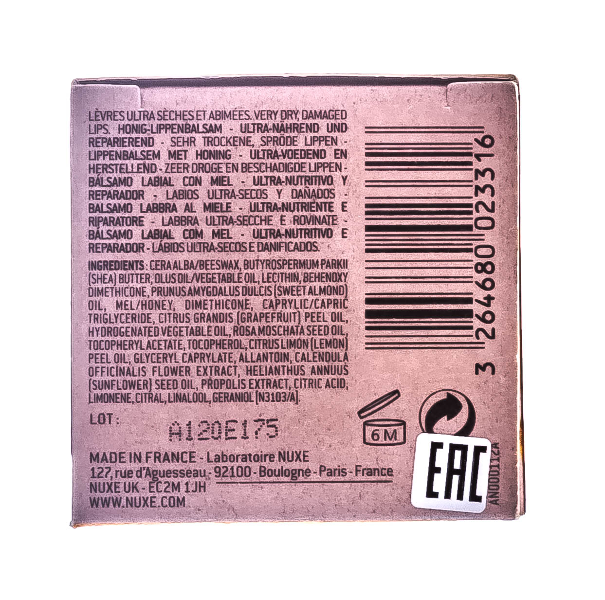 Нюкс Ультрапитательный восстанавливающий бальзам для губ с медом Honey Lip Balm Ultra-Nourishing and Repairing, 15 г (Nuxe, Reve De Miel) фото 6