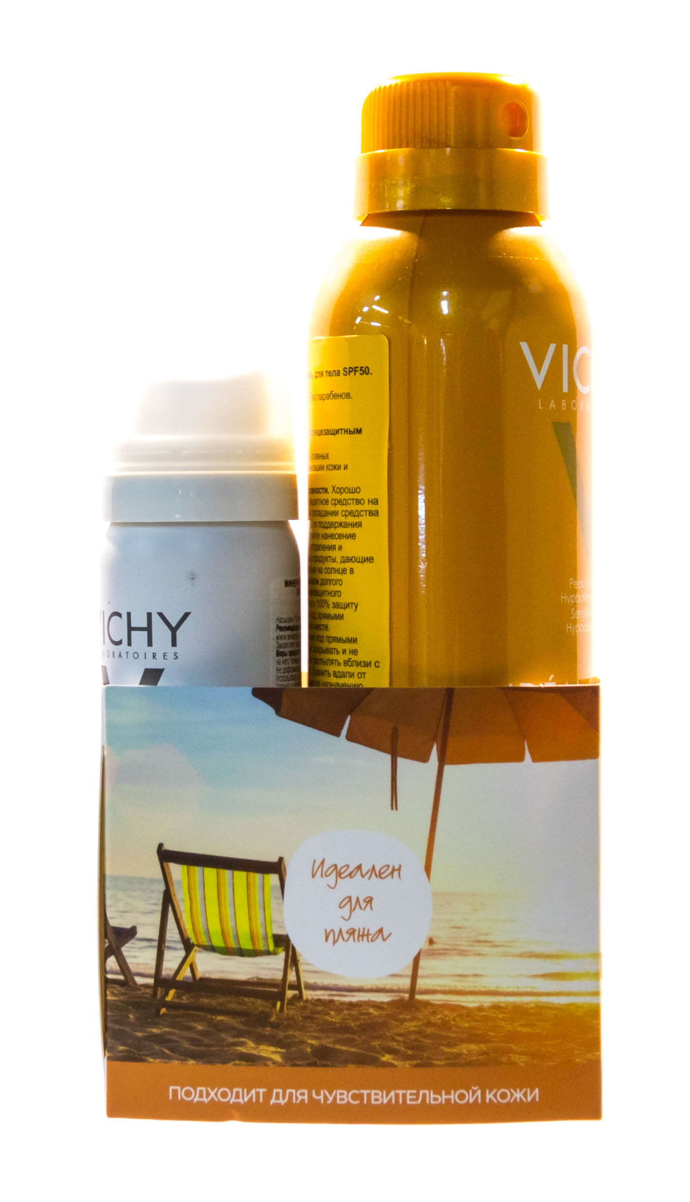 Виши Увлажняющий спрей-вуаль SPF50, 200 мл + Термальная Вода 50 мл (Vichy, Ideal Soleil) (Vichy, Ideal Soleil) фото 1