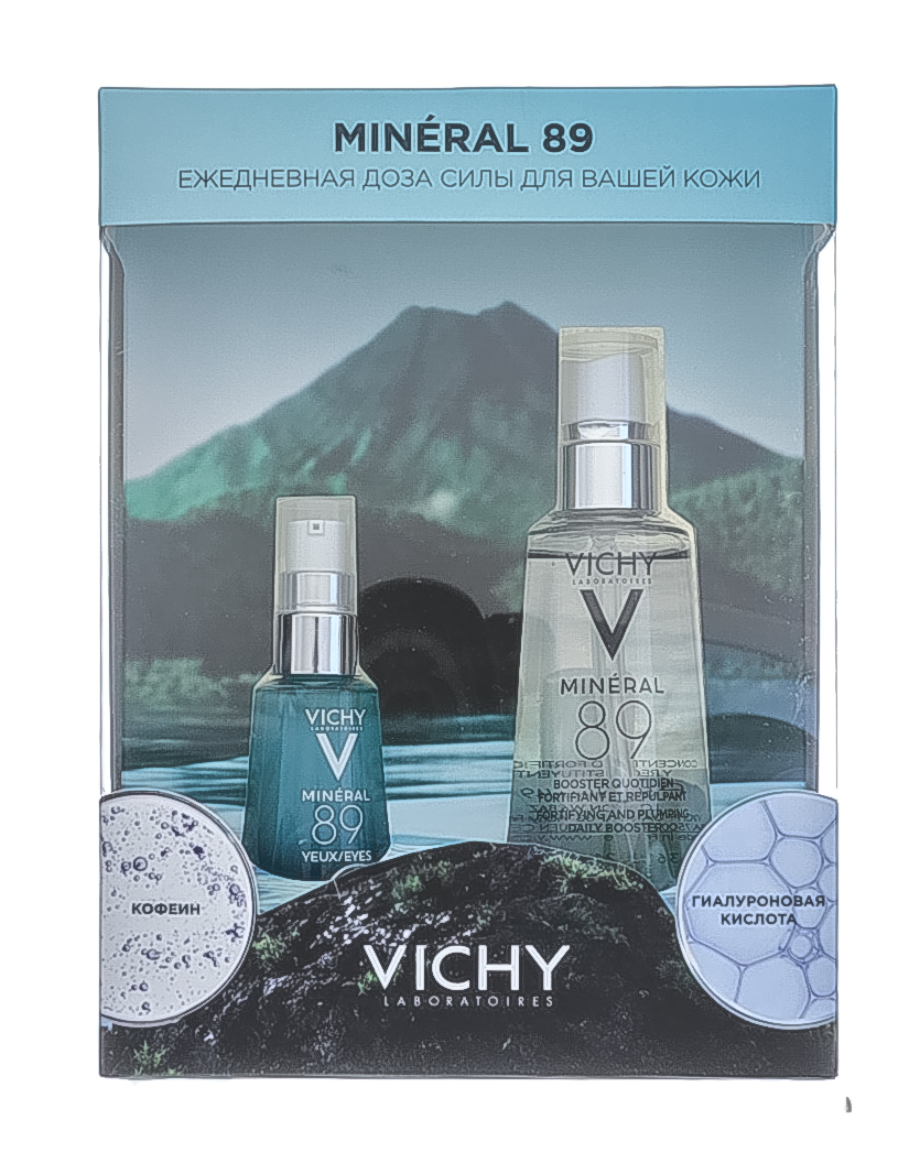 Виши Набор Mineral 89: Гель-сыворотка 50 мл + укрепляющий уход для кожи вокруг глаз 15 мл (Vichy, Mineral 89) фото 1