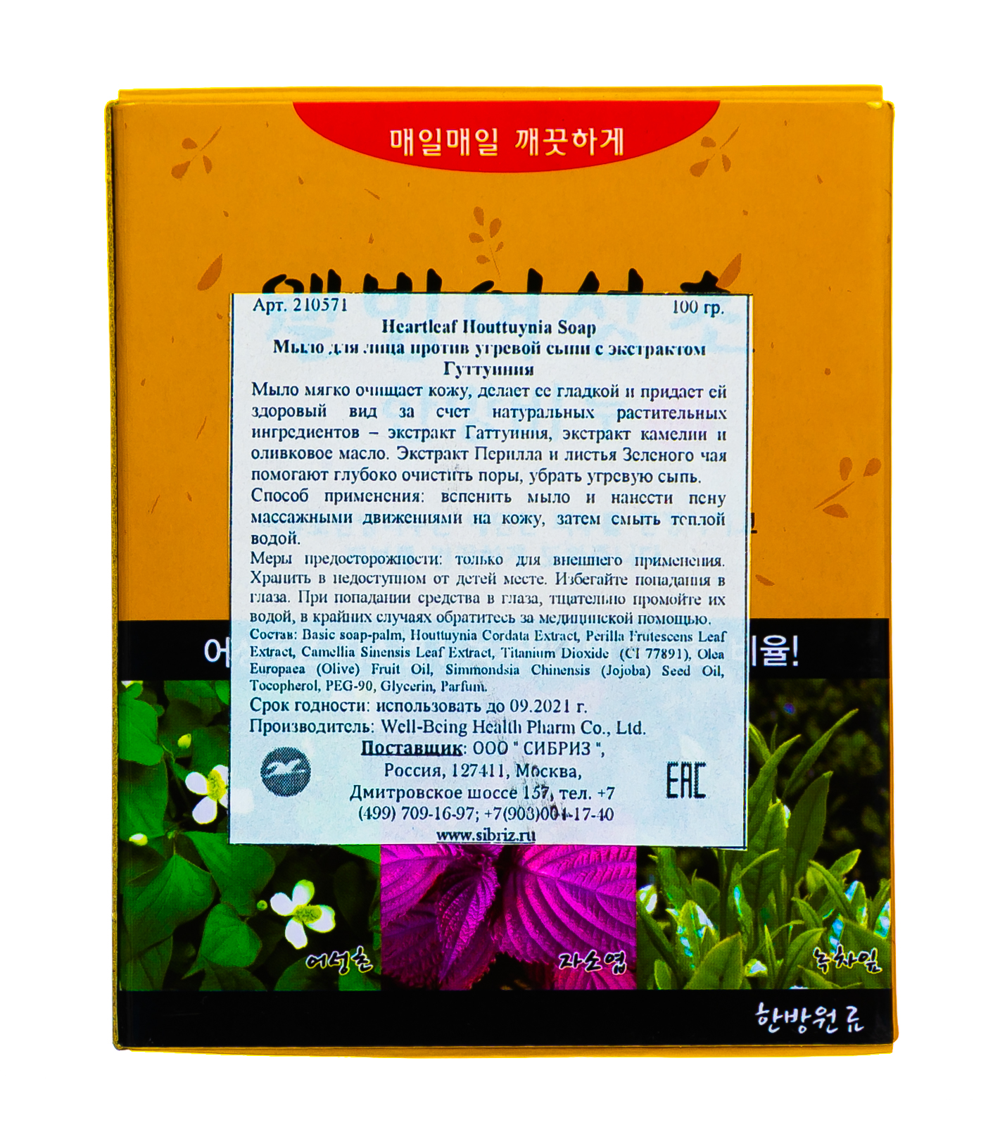 Велл Биинг Мыло для лица против черных точек с экстрактом Гуттуинии 100гр (Well Being, Для лица) фото 1