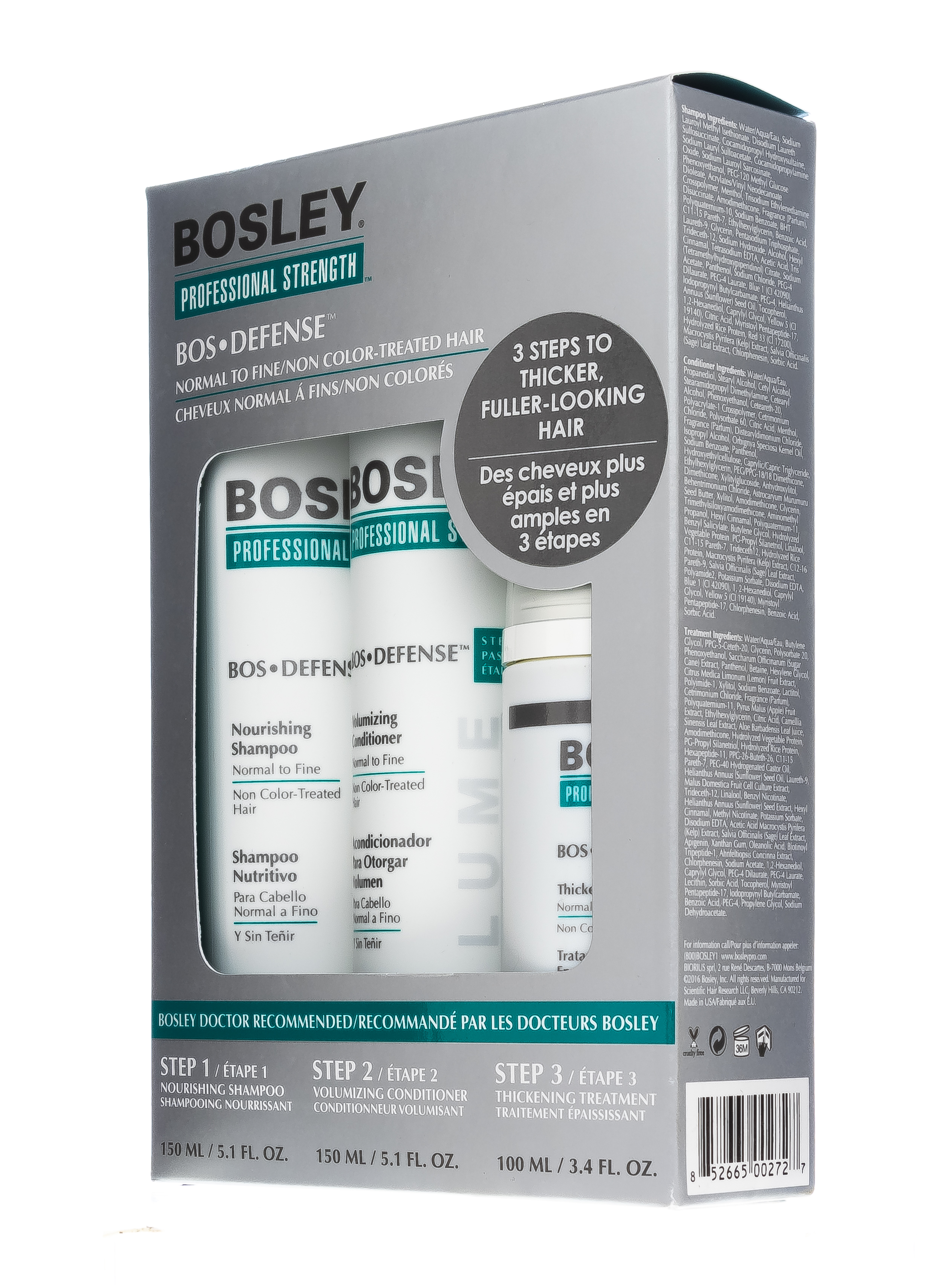 Босли МД Система Зеленая для нормальных/тонких неокрашенных волос 150 мл+150 мл+100 мл (Bosley MD, Для предотвращения истончения и выпадения волос) фото 2