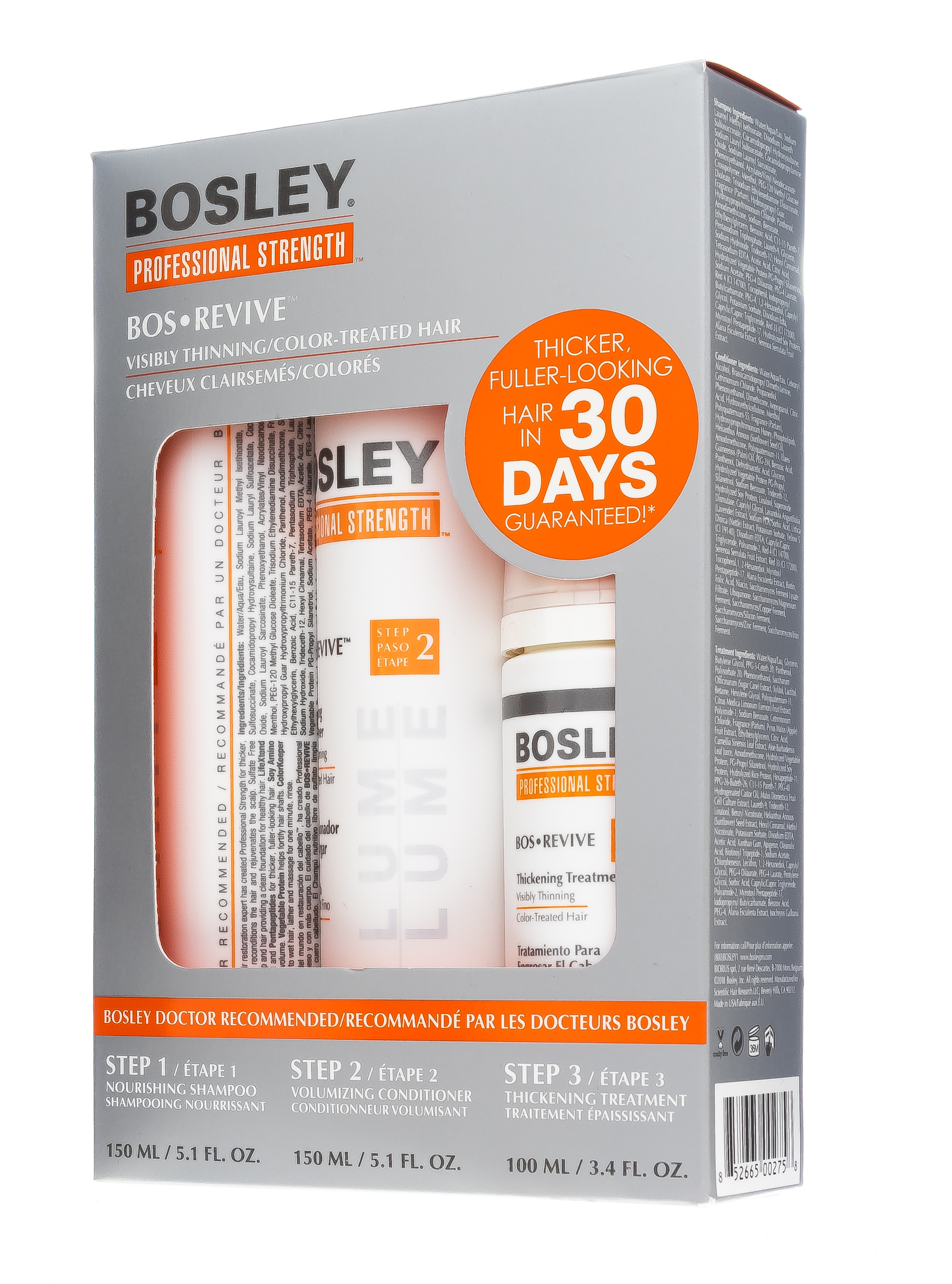 Босли МД Система Оранжевая для истонченных окрашенных волос 150 мл+150 мл+100 мл (Bosley MD, От выпадения и для стимуляции роста волос) фото 2