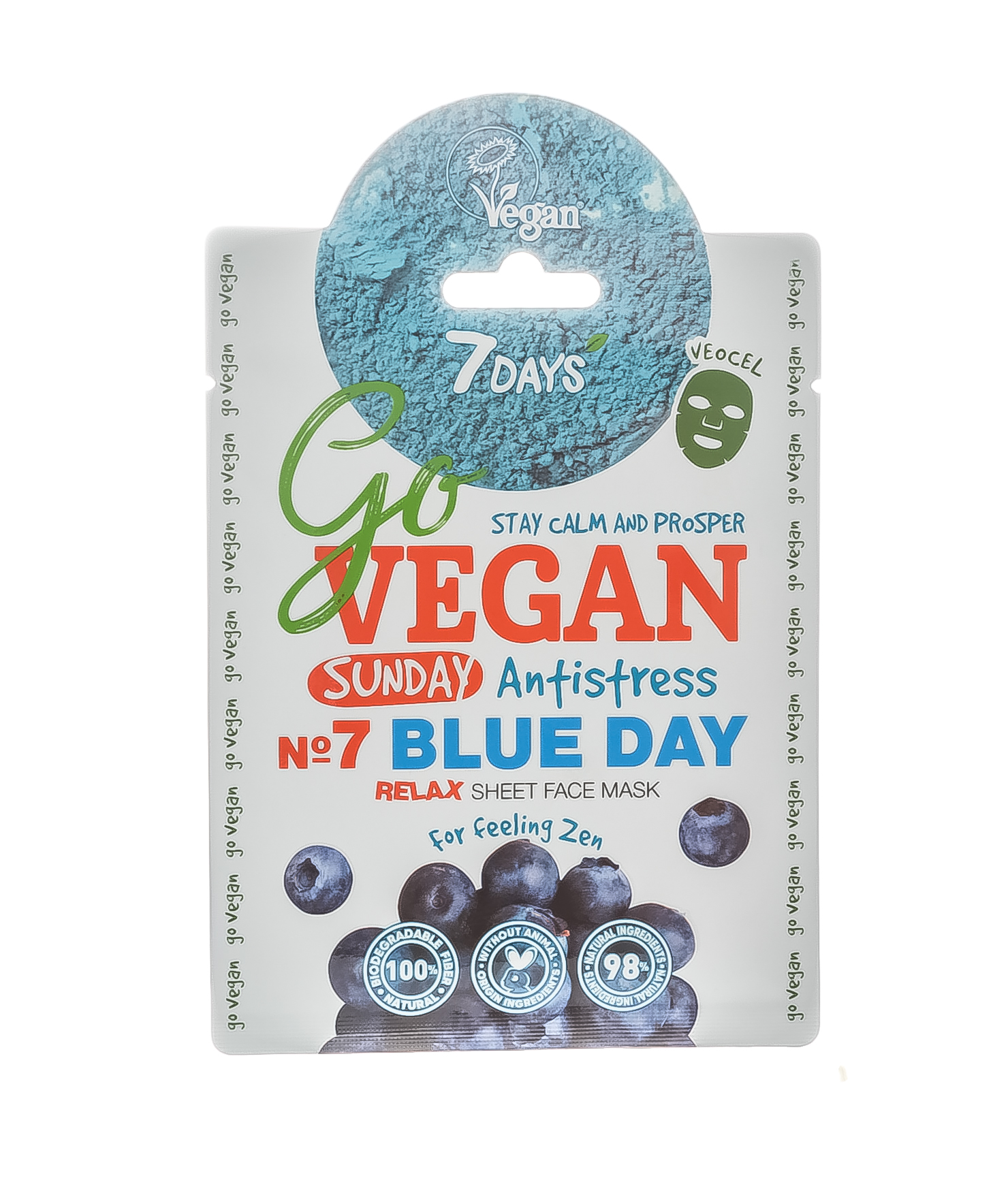  Тканевая relax маска для лица Для ловцов дзена 25 г (7 Days, GO VEGAN) фото 1