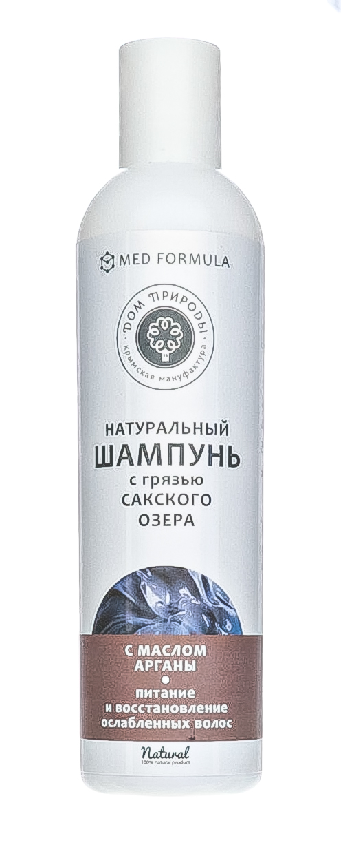  Натуральный шампунь с маслом арганы питание и восстановление для ослабленных волос 250 г (Дом природы, Средства для волос с грязью Сакского озера) фото 1