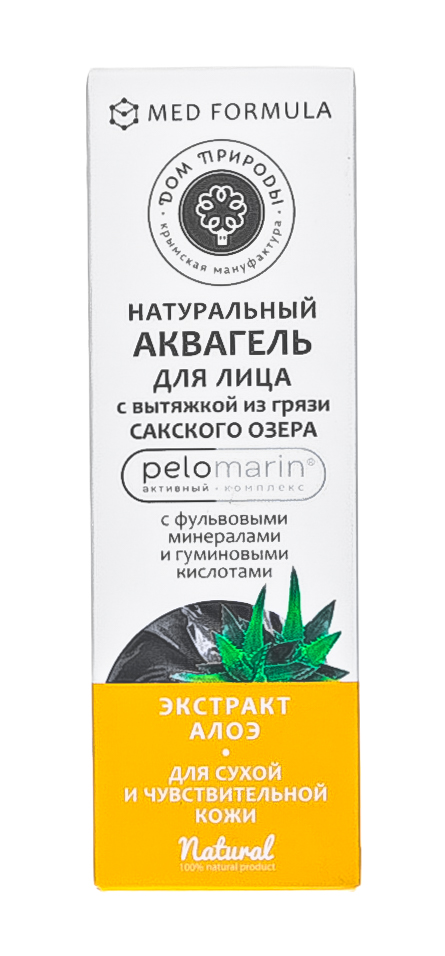  Аквагель для лица экстрактом алоэ для сухой и чувствительной кожи, 50 гр (Дом природы, Pelomarin) фото 1