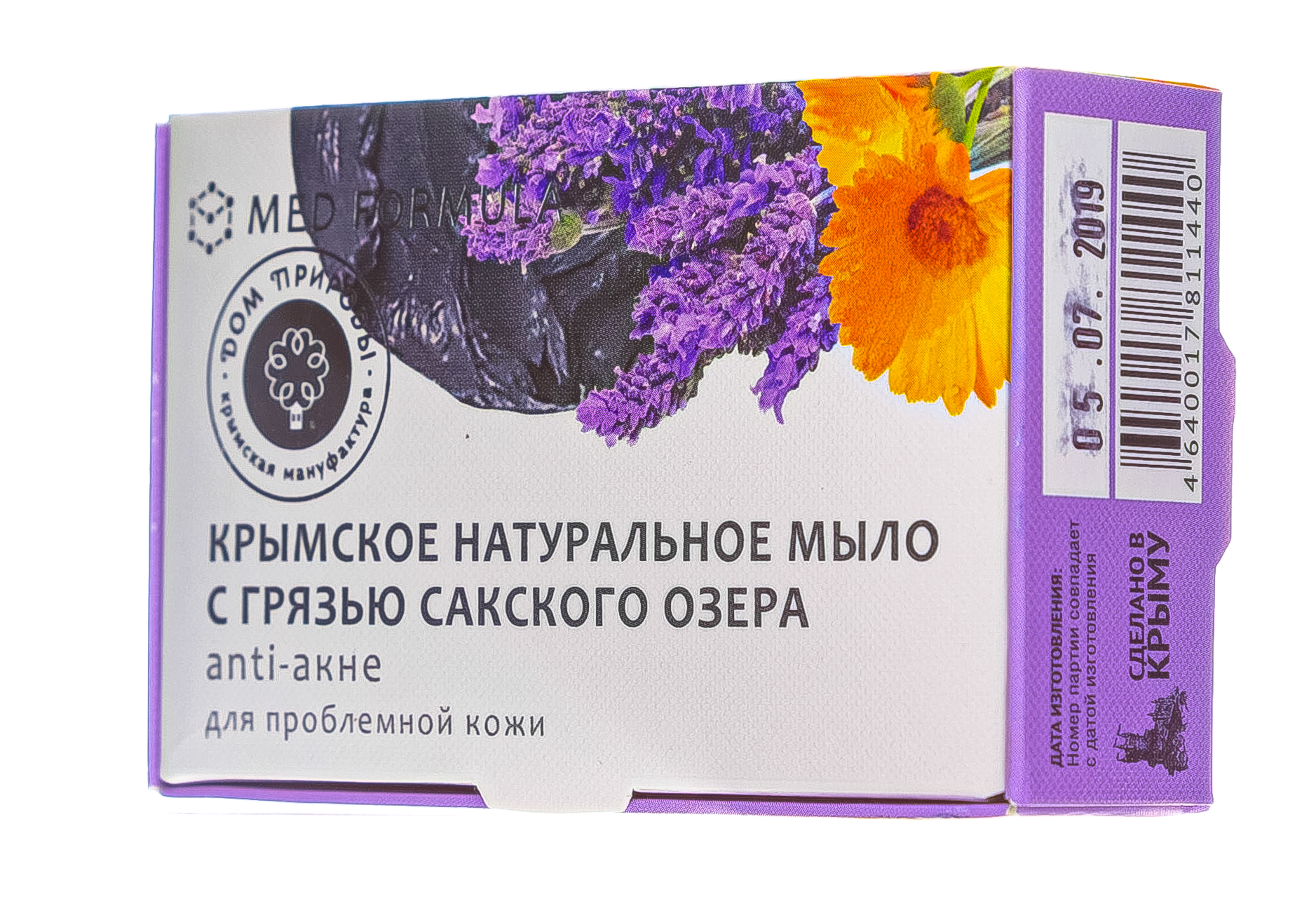 Мыло на основе грязи Сакского озера, Anti-акне, 100 г (Дом природы, MED formula)  Мыло на основе грязи Сакского озера, Anti-акне, 100 г (Дом природы, MED formula) фото 3