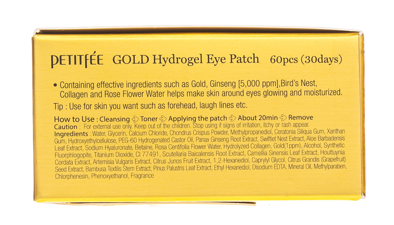 Петитфи Патчи для глаз гидрогелевые с золотом Gold Hydrogel Eye Patch, 60 шт х 1,4 г (Petitfee, Eye Patch) фото 2