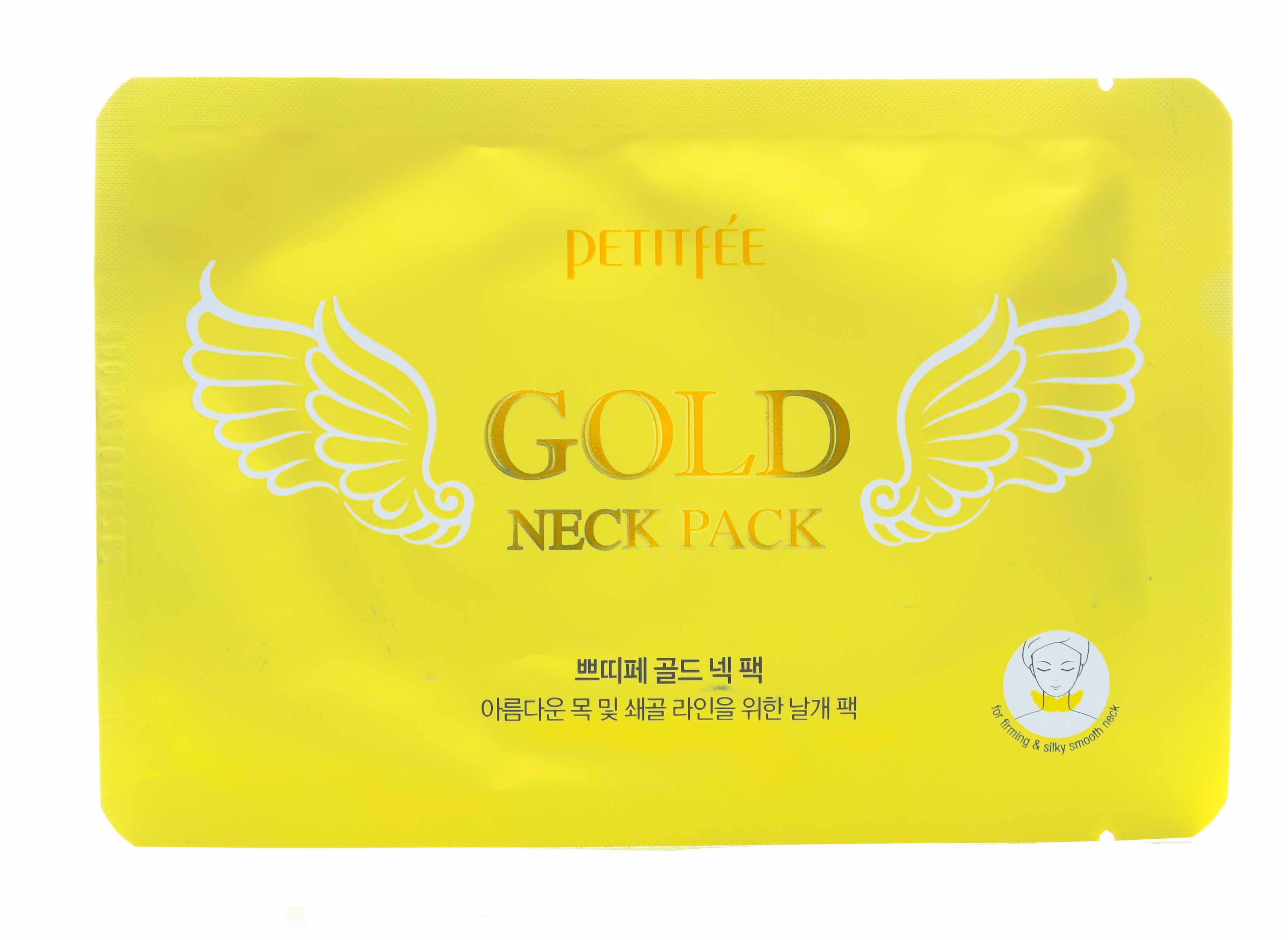Петитфи Патч для области шеи гидрогелевый Gold Neck Pack, 10 г (Petitfee, Body Care Mask) фото 1