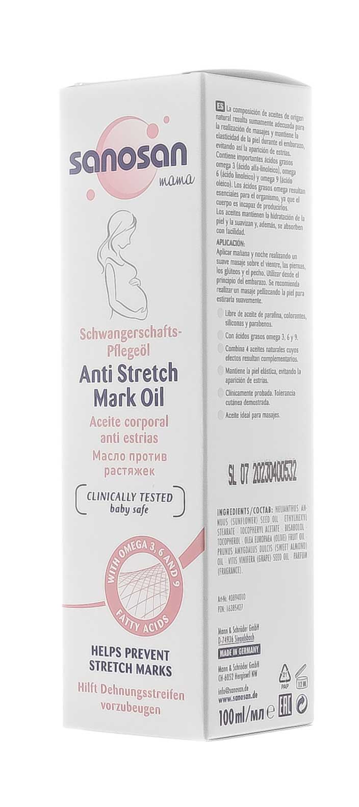 Саносан Масло против растяжек, 100 мл (Sanosan, Мама) фото 1