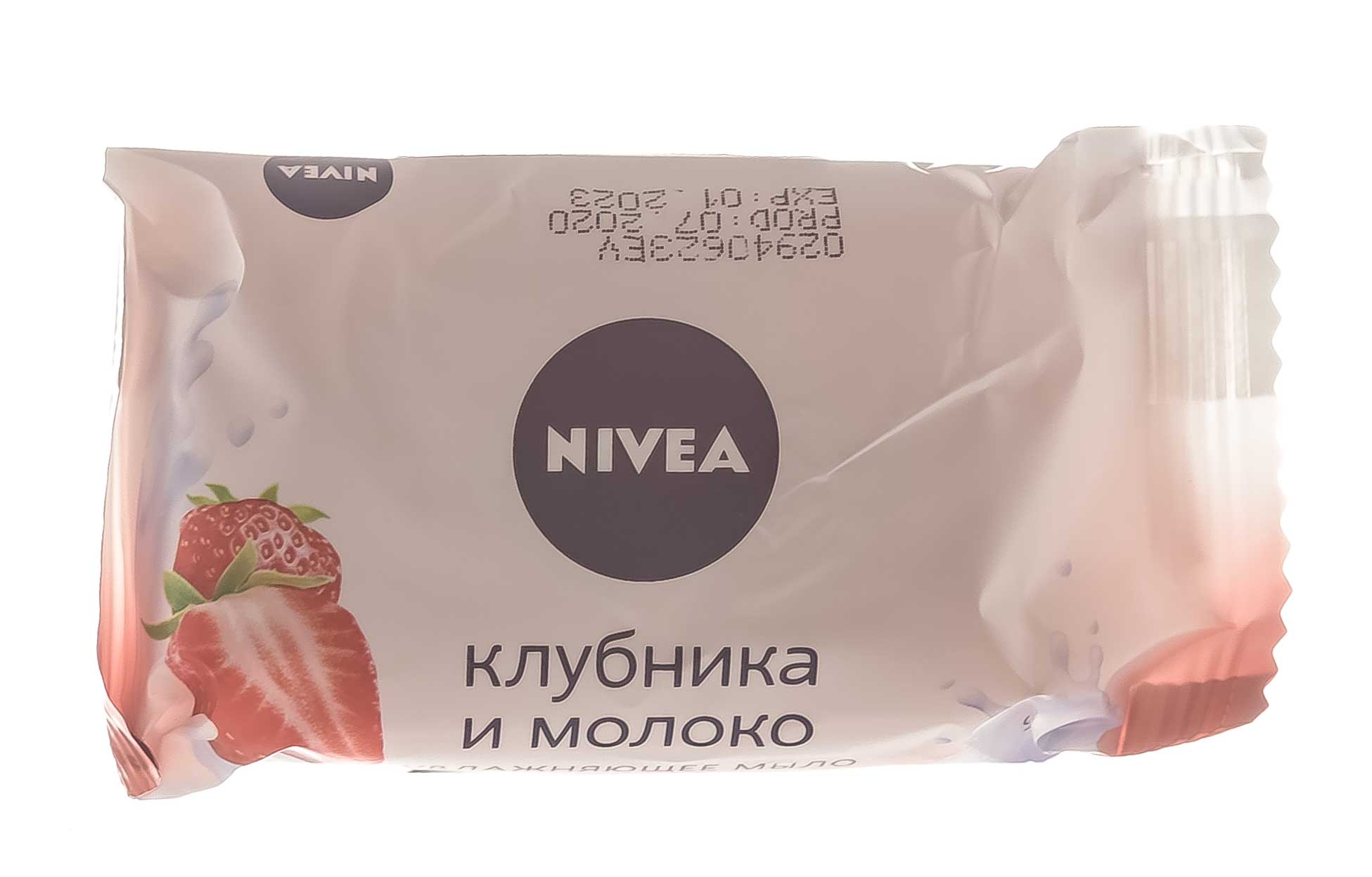 Нивеа Мыло-уход Клубника-Молоко, 90 гр (Nivea, Уход за руками) фото 1