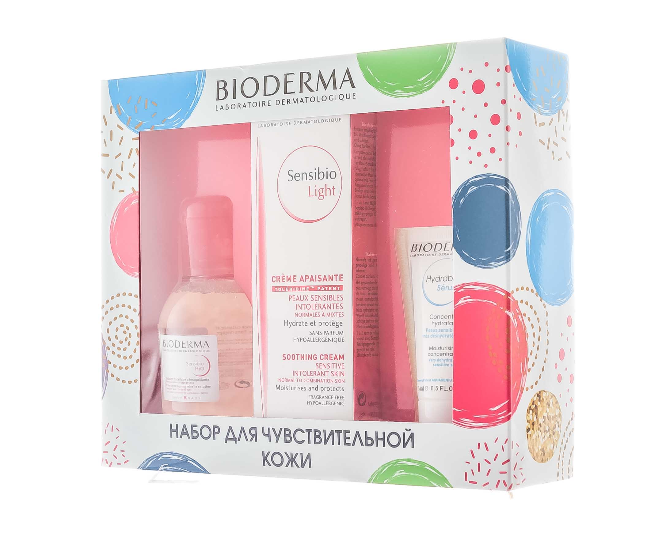 Биодерма Праздничный набор Сенсибио: Крем Сенсибио Лайт 40 мл + Сенсибио Н2О 100 мл + Сыворотка Гидрабио 15 мл (Bioderma, Sensibio) фото 2