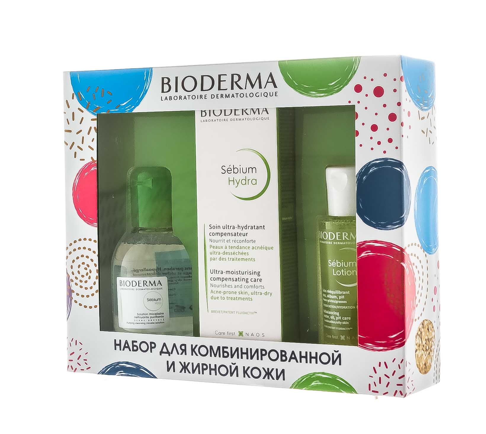 Биодерма Праздничный набор Себиум: Крем Себиум Гидра, 40 мл + Себиум H20 Очищающая мицеллярная вода, 100 мл + Лосьон Себиум 50 мл (Bioderma, Sebium) фото 2
