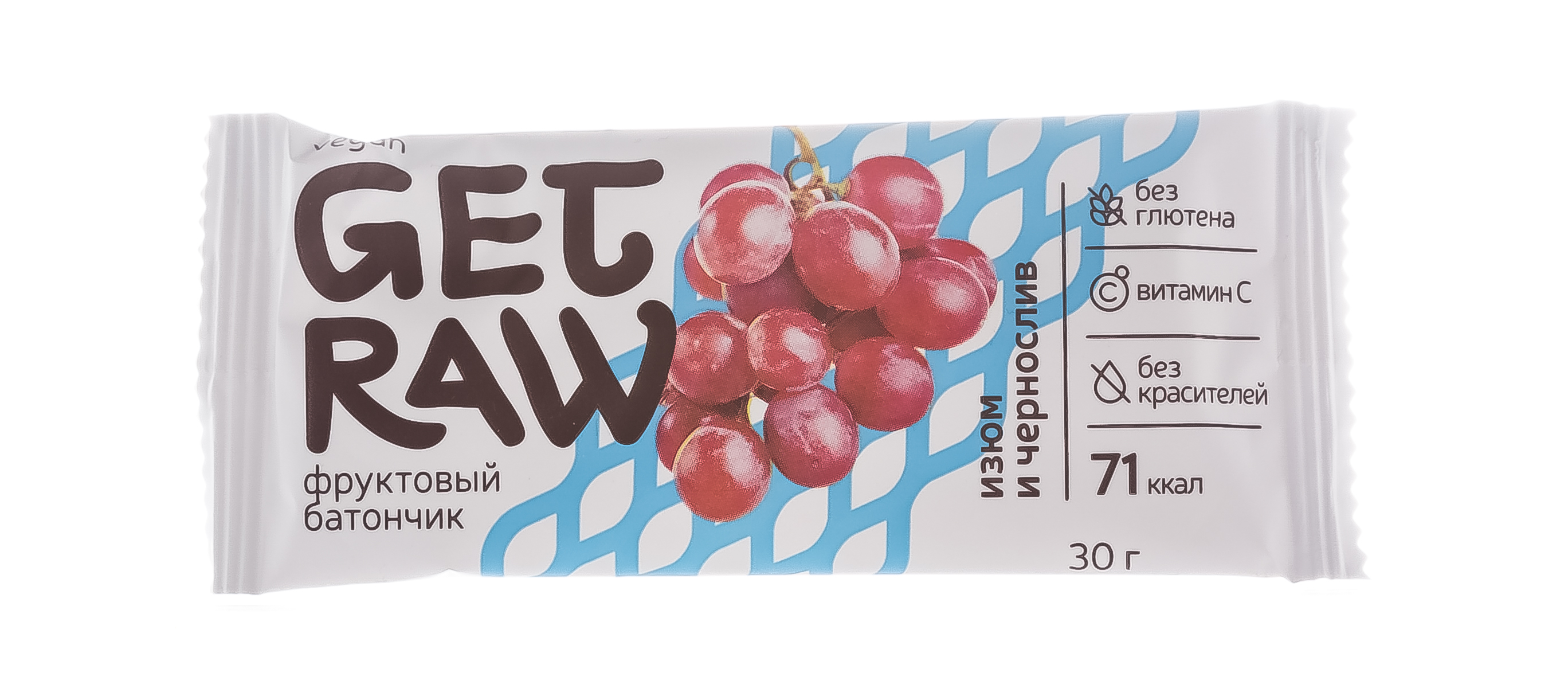 Леовит Батончик фруктовый Изюм и чернослив 30 гр (Леовит, Get Raw) фото 1