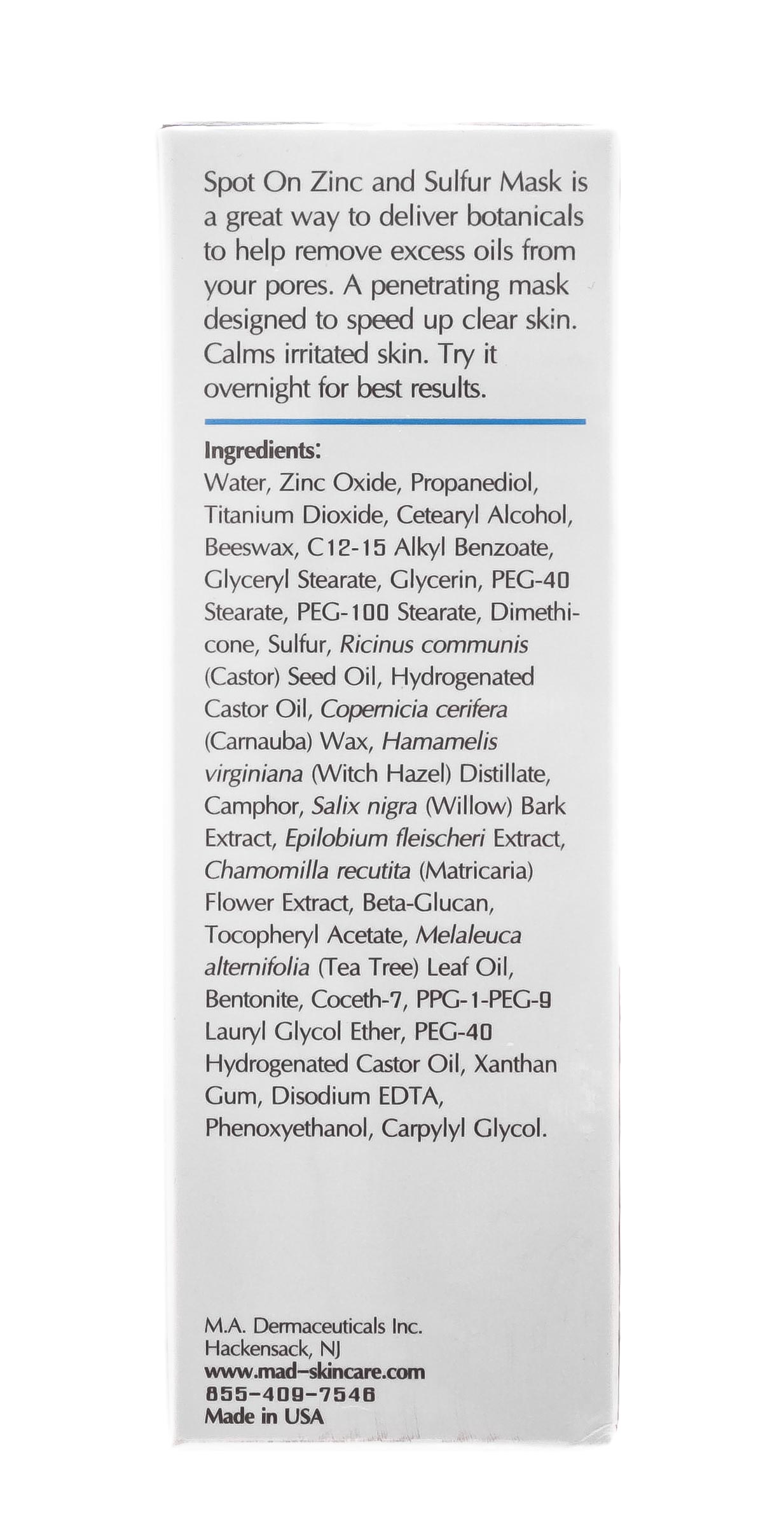 Мад Подсушивающая  маска с цинком и серой, 60 мл (M.A.D., Acne) фото 4