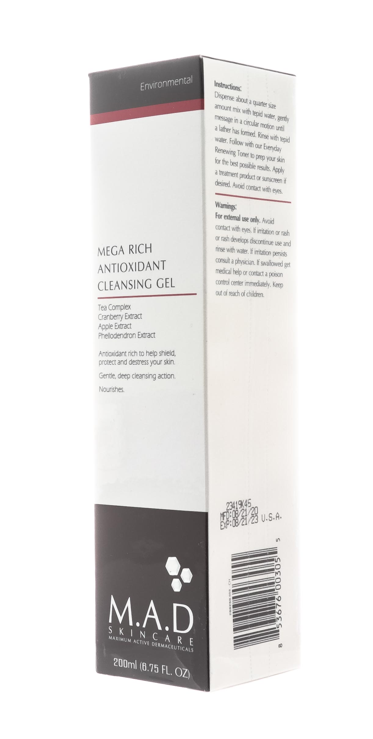 Мад Очищающий гель, обогащенный антиоксидантами, 200 мл (M.A.D., Environmental) фото 2