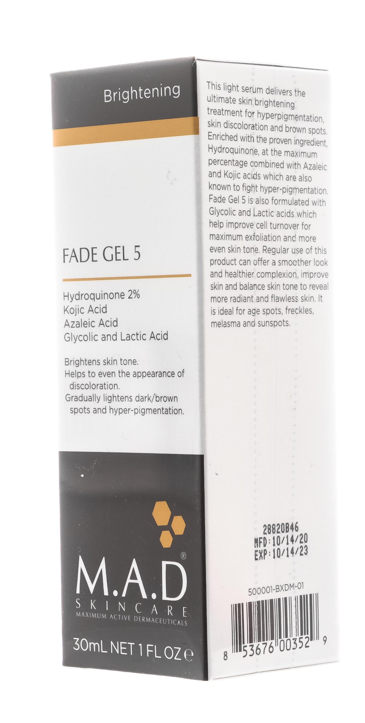 Мад Активный гель с 2% гидрохиноном для нормализации тона кожи 30 мл (M.A.D., Brightening) фото 2