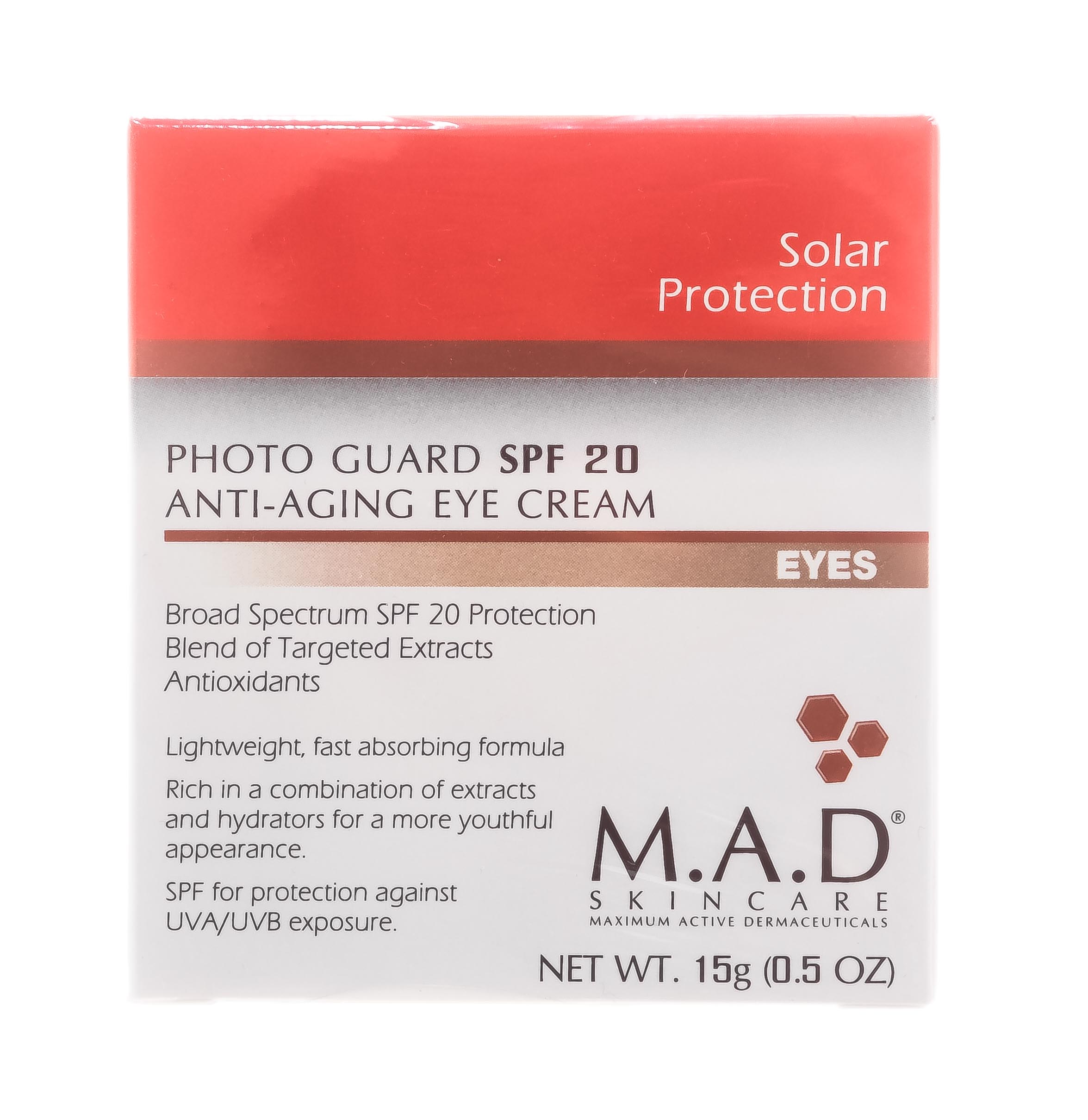 Мад Антивозрастной крем для глаз с защитой spf 20, 15 гр (M.A.D., Sun Protection) фото 1