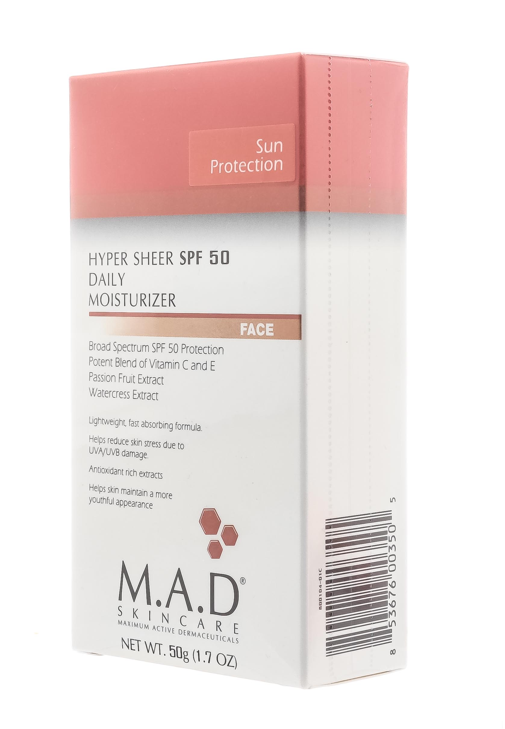 Мад Увлажняющий крем-основа под макияж с защитой spf 50, 50 мл (M.A.D., Sun Protection) фото 2