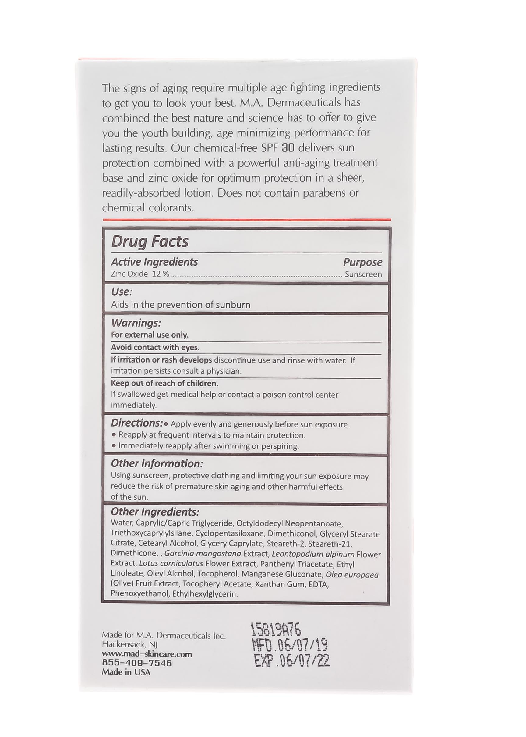 Мад Омолаживающий и увлажняющий крем-защита под макияж с защитой spf 30, 50 гр (M.A.D., Sun Protection) фото 4