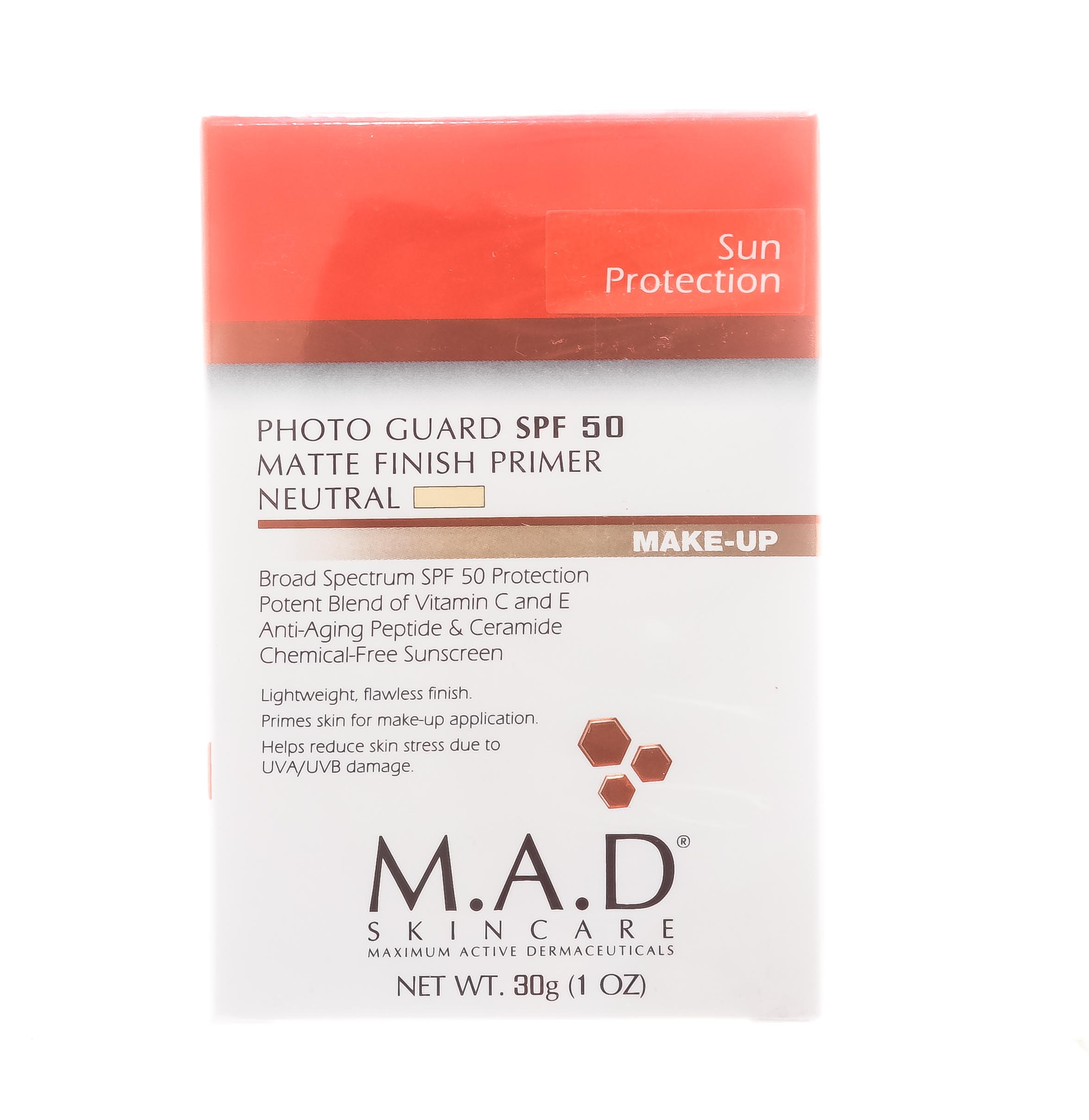 Мад Матирующий крем-праймер с защитой spf 50 neutral, 30 мл (M.A.D., Sun Protection) фото 1