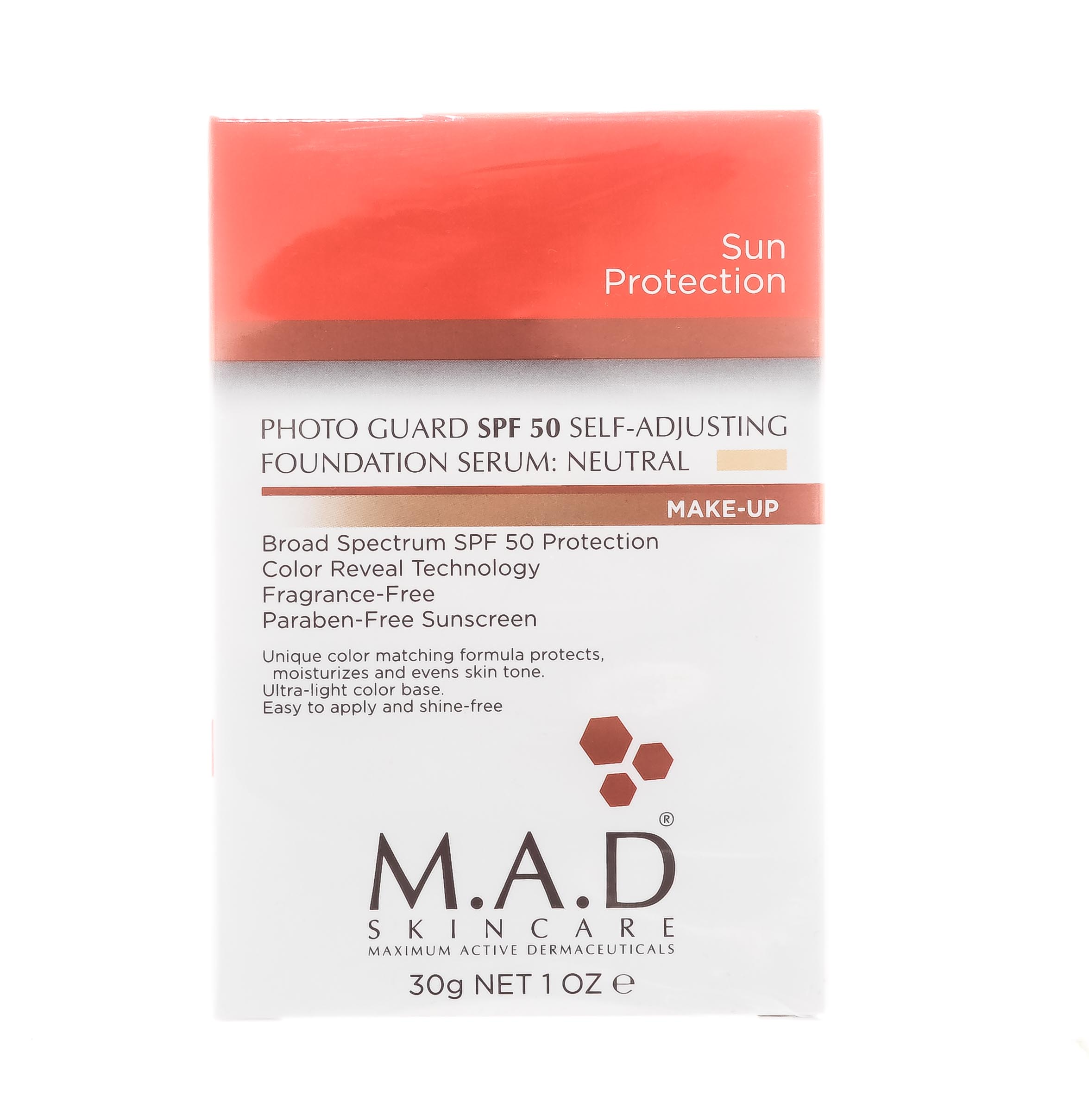 Мад Подстраивающаяся сыворотка-основа под макияж с защитой spf 50 neutral light 30 гр (M.A.D., Sun Protection) фото 1