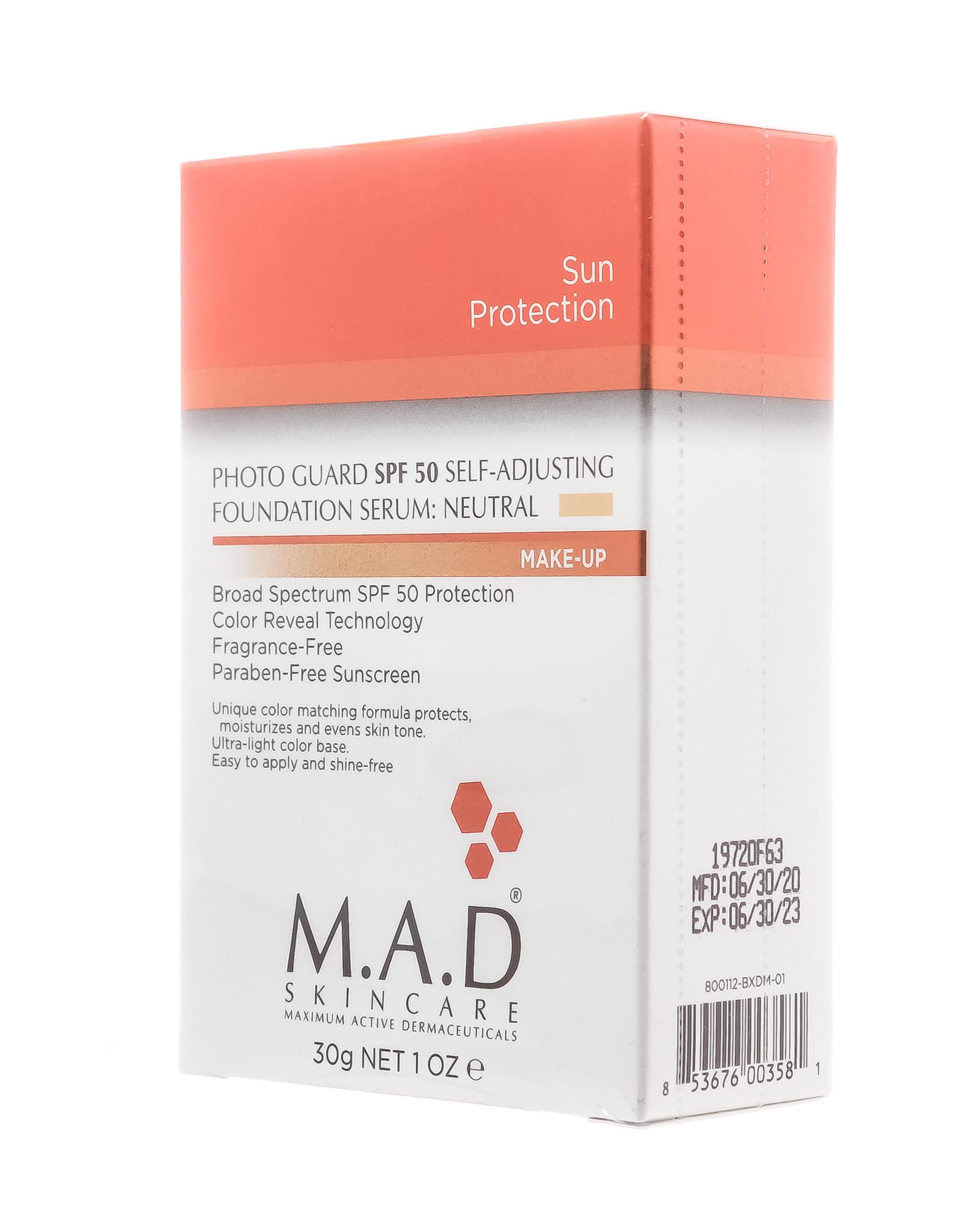 Мад Подстраивающаяся сыворотка-основа под макияж с защитой spf 50 neutral light 30 гр (M.A.D., Sun Protection) фото 2