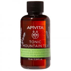 Apivita Миниатюра Гель для душа Горный чай с эфирными маслами, 75 мл. фото