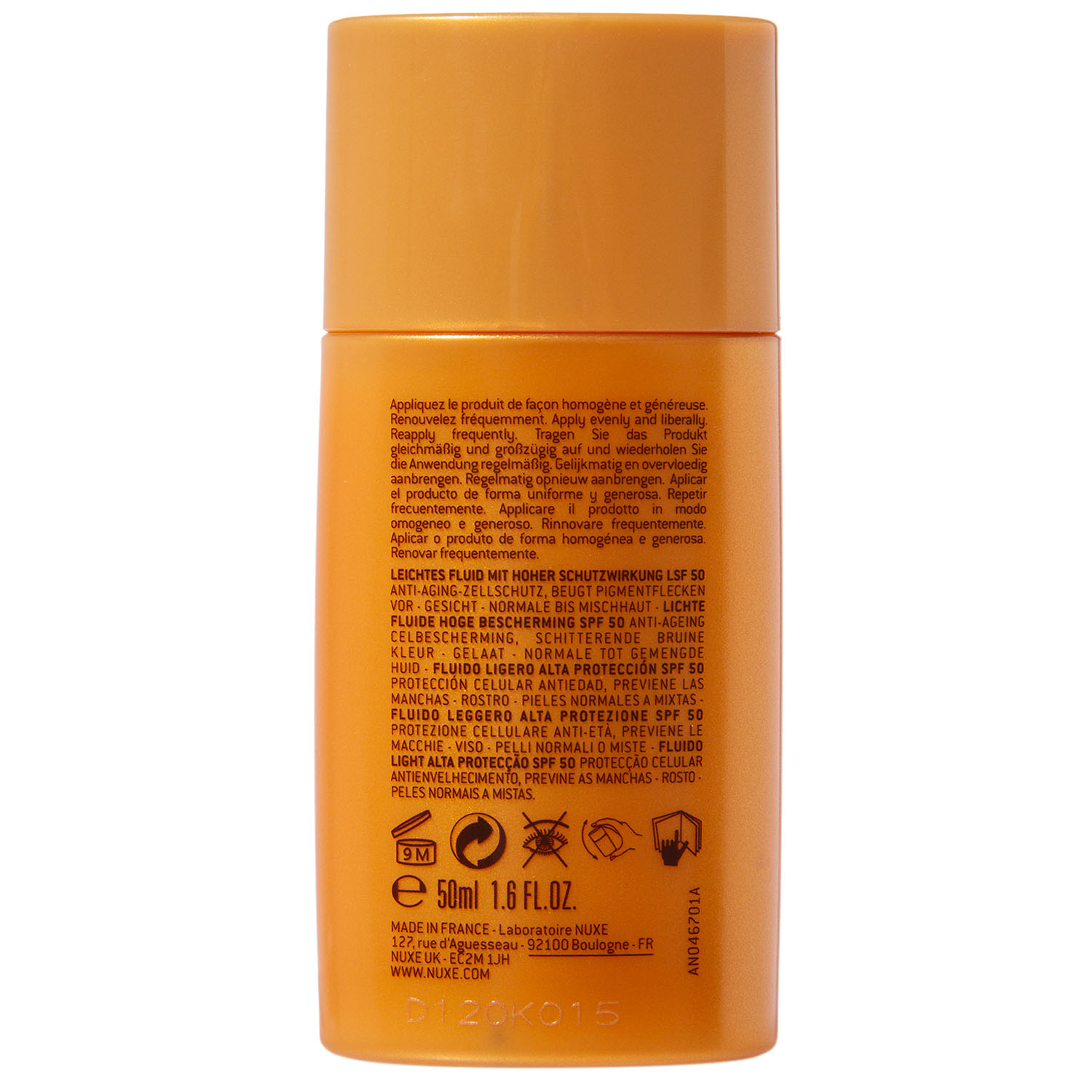 Нюкс Солнцезащитная эмульсия для лица SРF 50, 50 мл (Nuxe, Nuxe Sun) фото 2