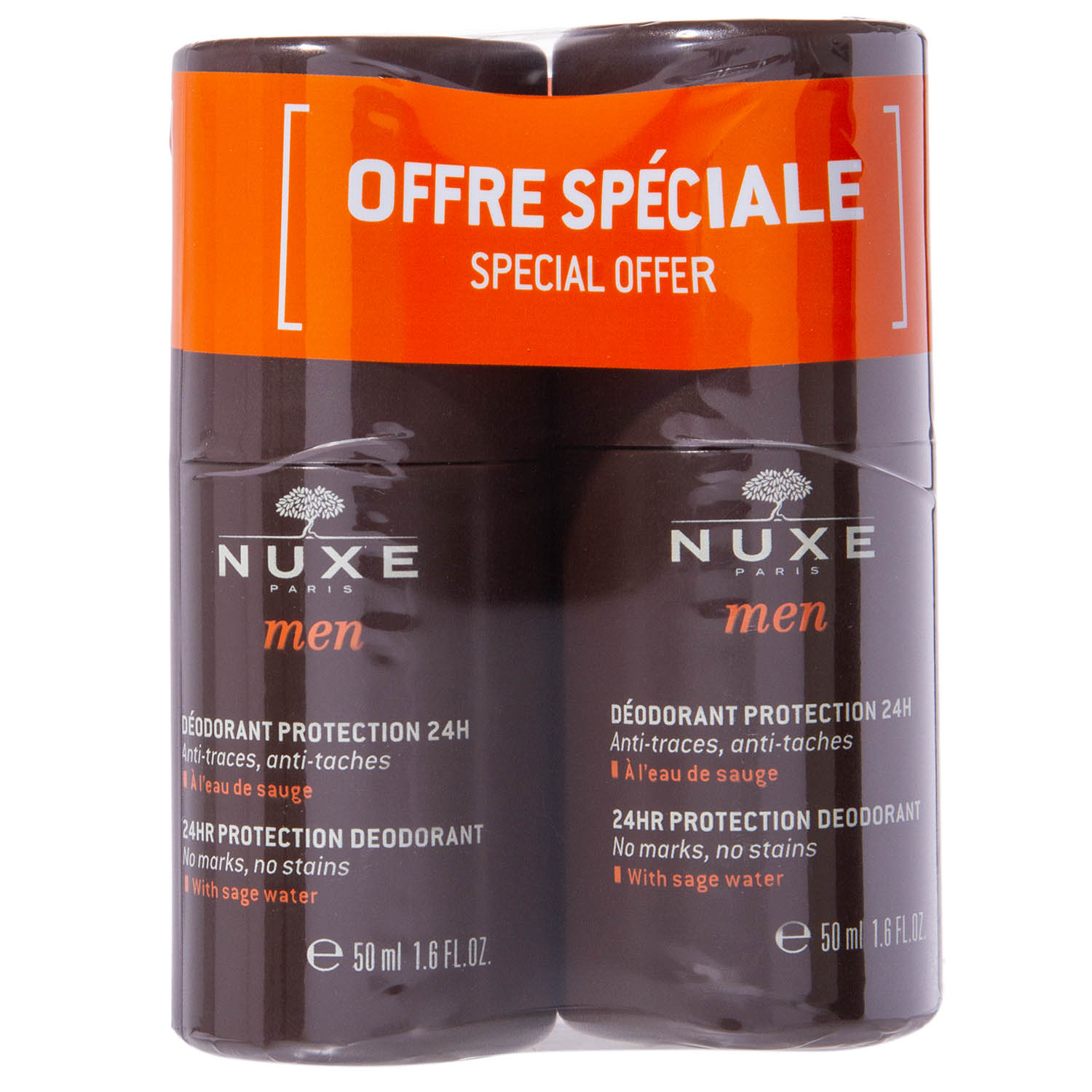 Нюкс Набор: Мужской шариковый дезодорант 24 часа, 50 мл х 2 шт (Nuxe, Men) фото 1