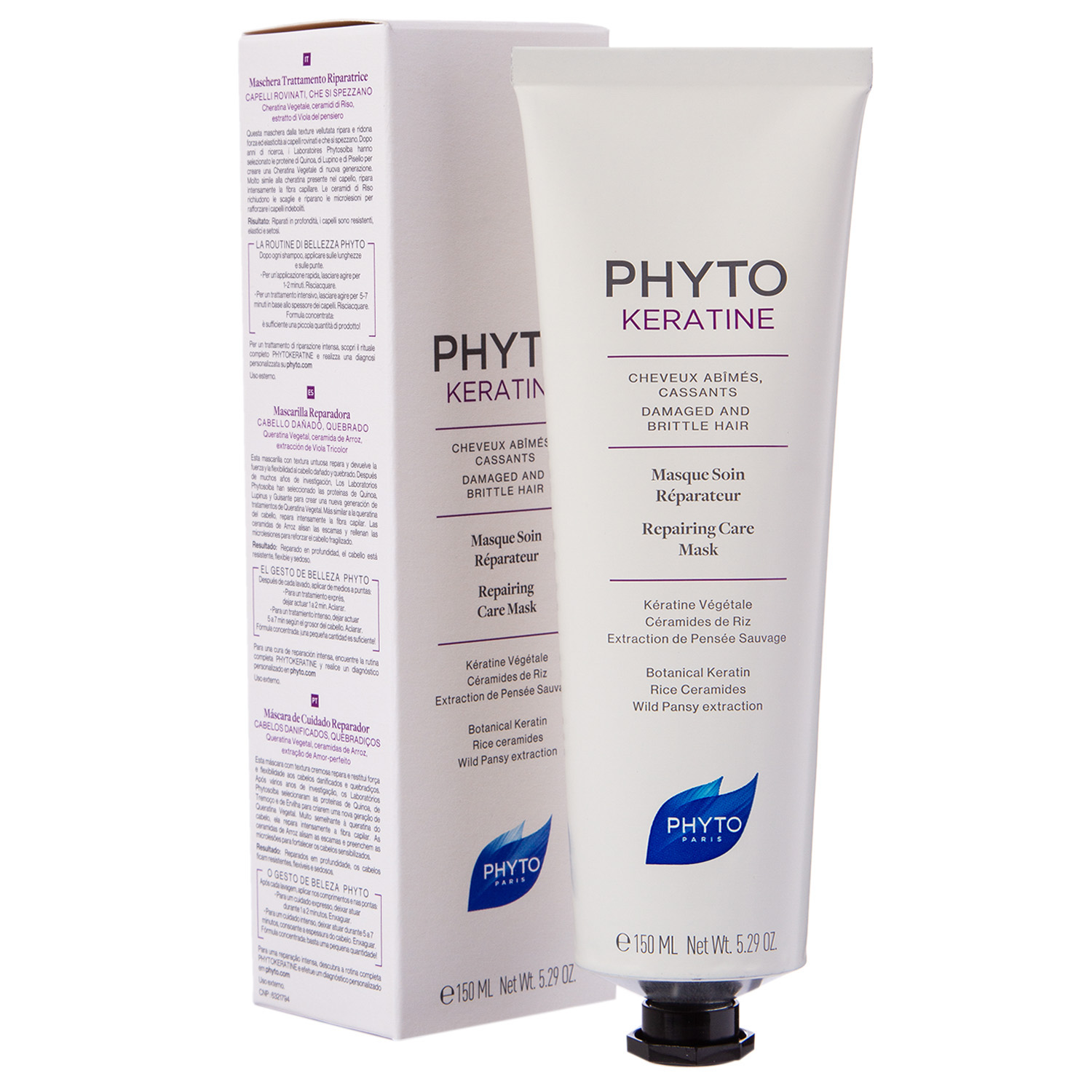 Phyto Восстанавливающая маска-уход Фитокератин, 150 мл. фото