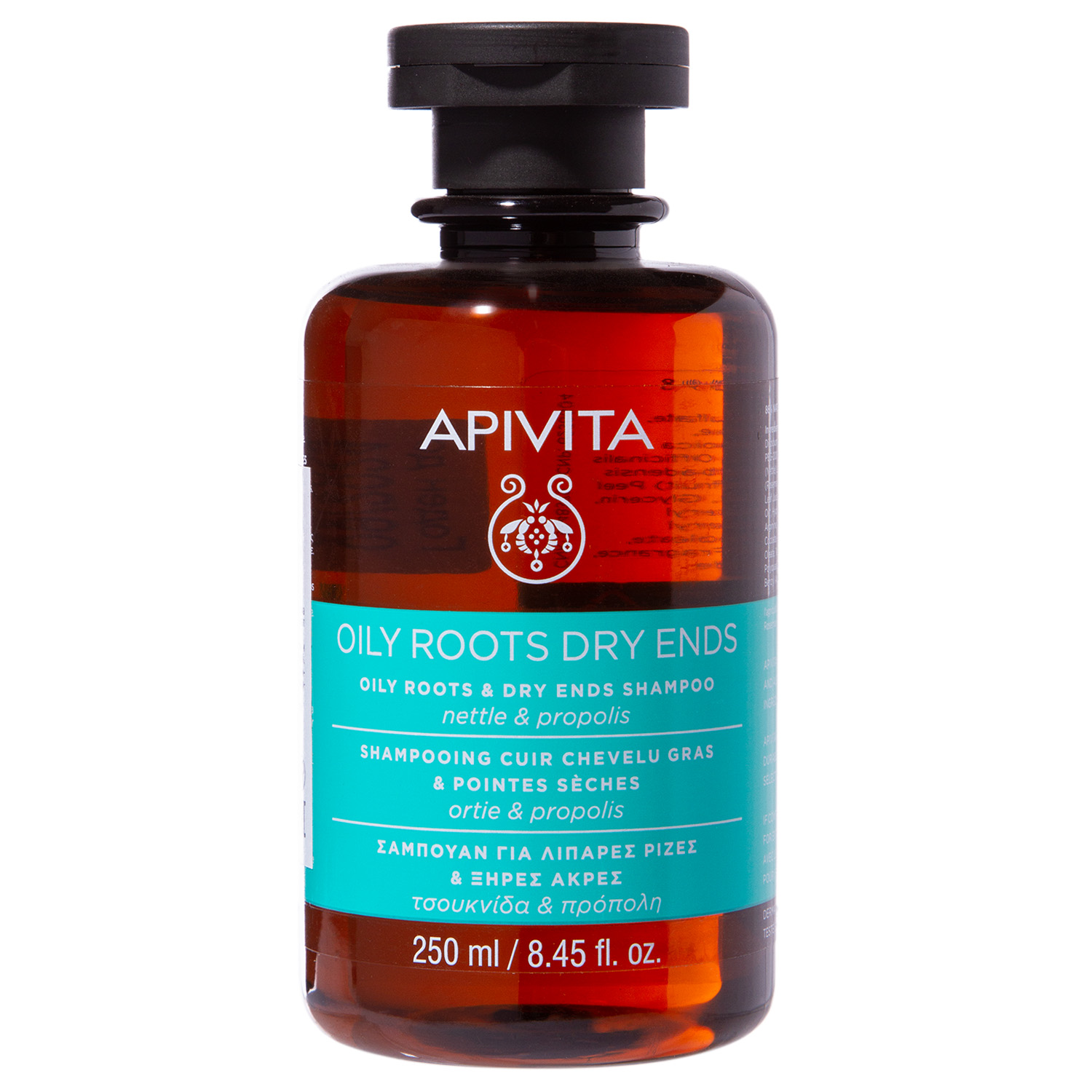 Апивита Шампунь жирные корни и сухие кончики с крапивой и прополисом, 250мл (Apivita, Hair) фото 1