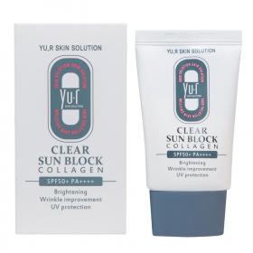 Yu.R Солнцезащитный крем Clear Sun Block Collagen SPF50, 30 мл. фото