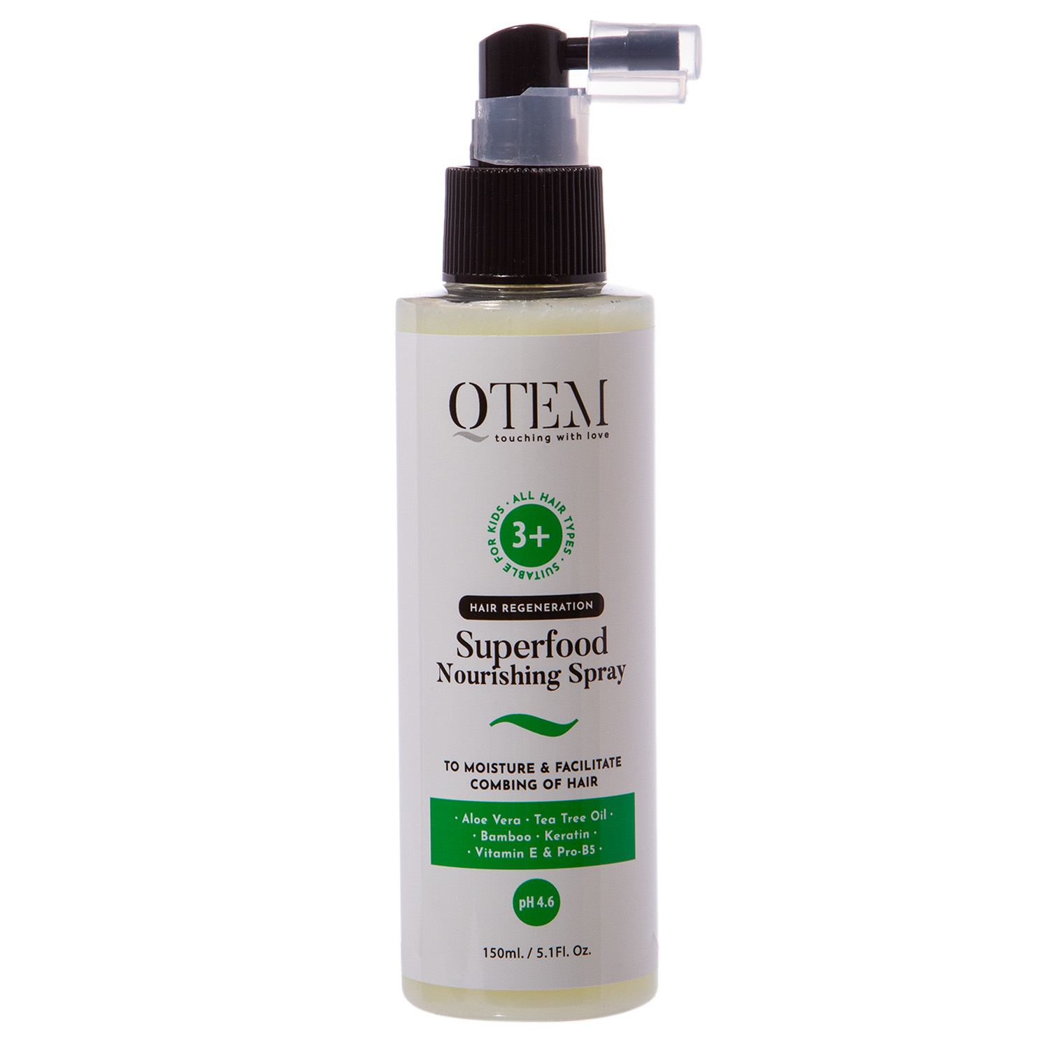 Qtem Детский питательный спрей для увлажнения и облегчения расчесывания, 150 мл (Qtem, Hair Regeneration)