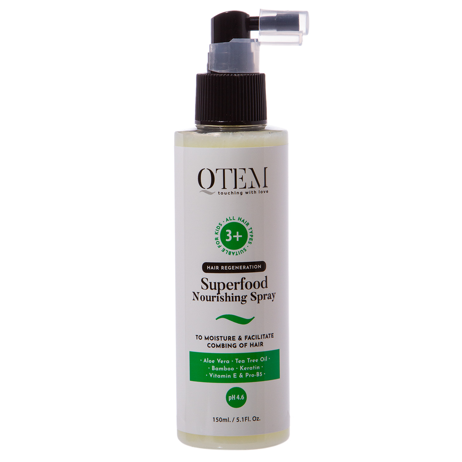 Кьютэм Спрей Superfood для увлажнения и облегчения расчесывания, 150 мл (Qtem, Hair Regeneration) фото 0