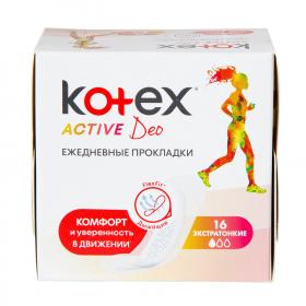 Kotex Ежедневные экстратонкие прокладки Active Deo, 16 шт. фото