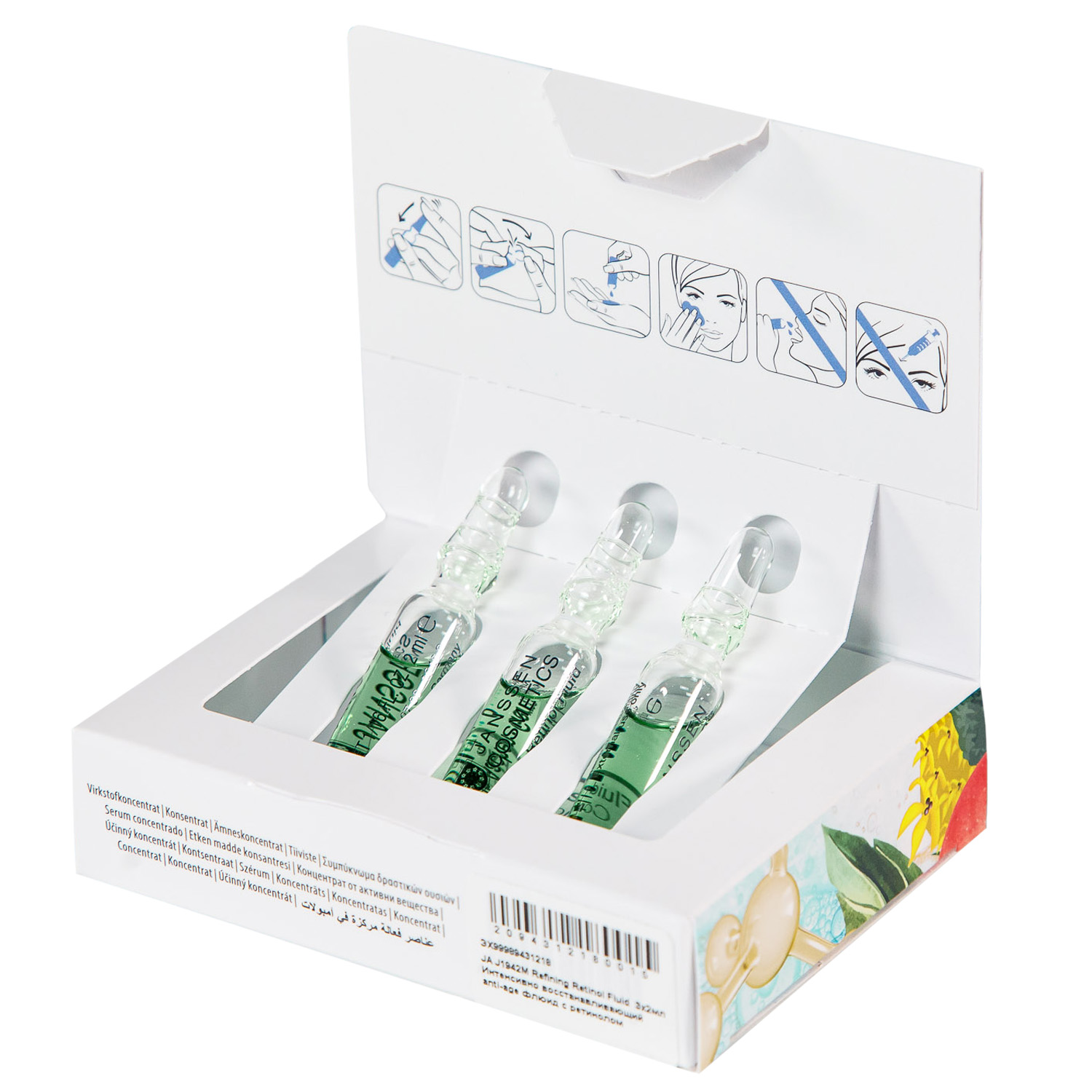 Янсен Косметикс Интенсивно восстанавливающий anti-age флюид с ретинолом Refining Retinol Fluid, 3 х 2 мл (Janssen Cosmetics, Oily skin) фото 2