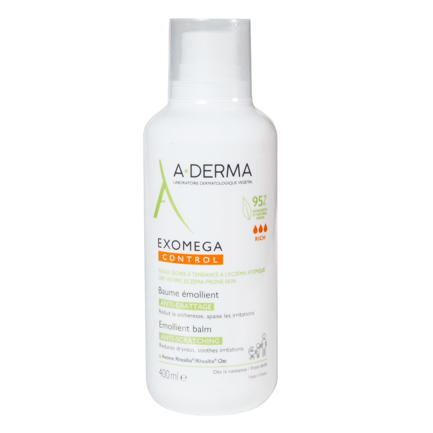 Адерма Смягчающий бальзам для лица и тела, 400 мл (A-Derma, Exomega Control) фото 0